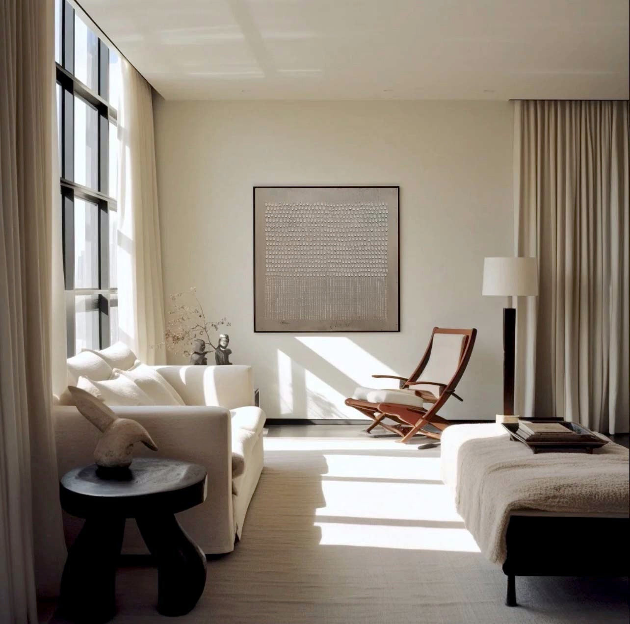 Minimalist Beige Monochromatic Wall Art | Neutral Texture Canvas #AA 424