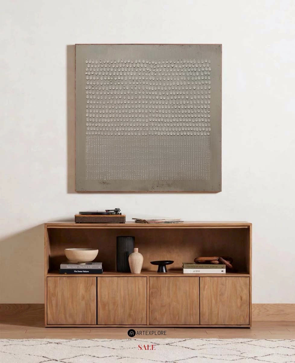 Minimalist Beige Monochromatic Wall Art | Neutral Texture Canvas #AA 424