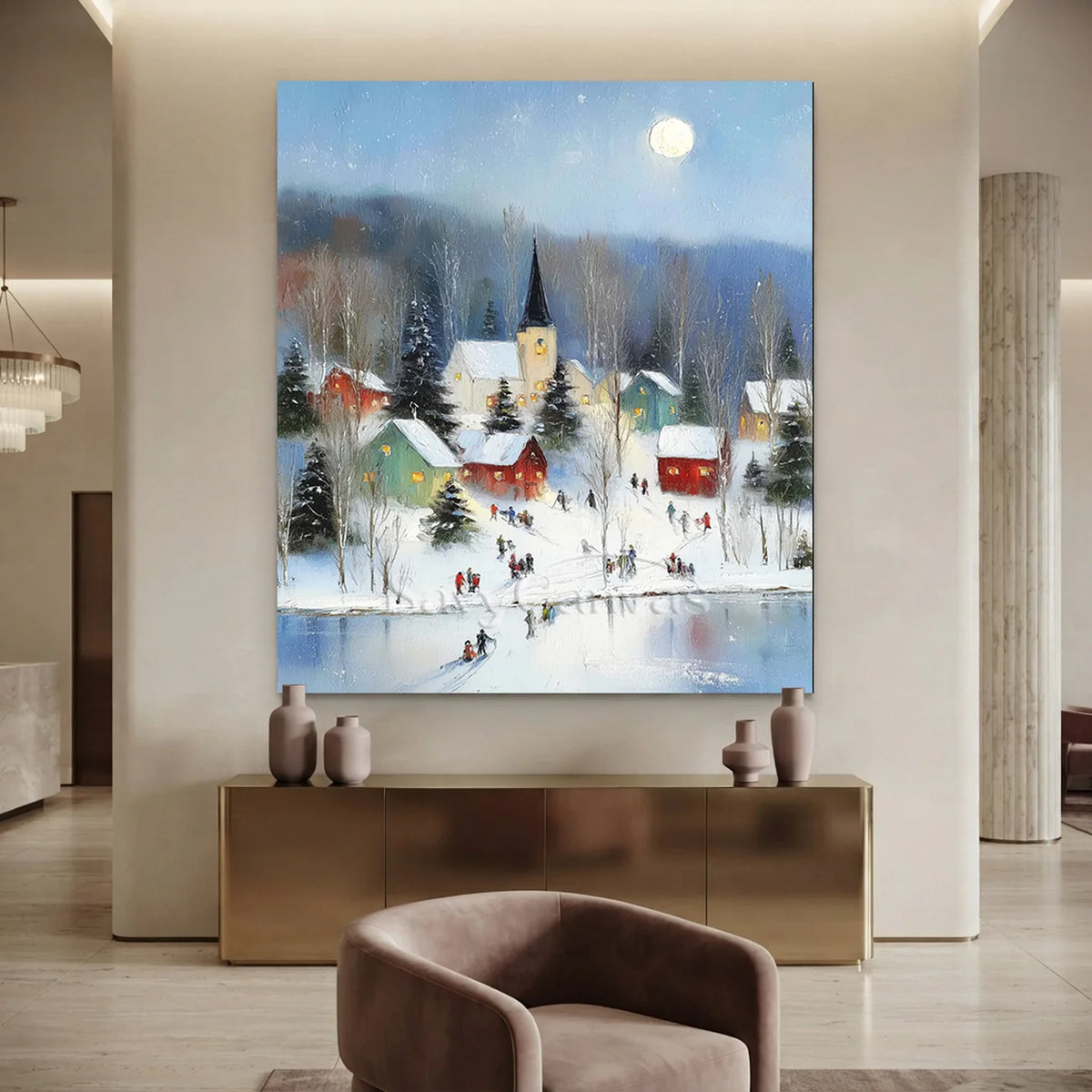 Moonlit-Winter-Village-Art-for-hotel-07.webp