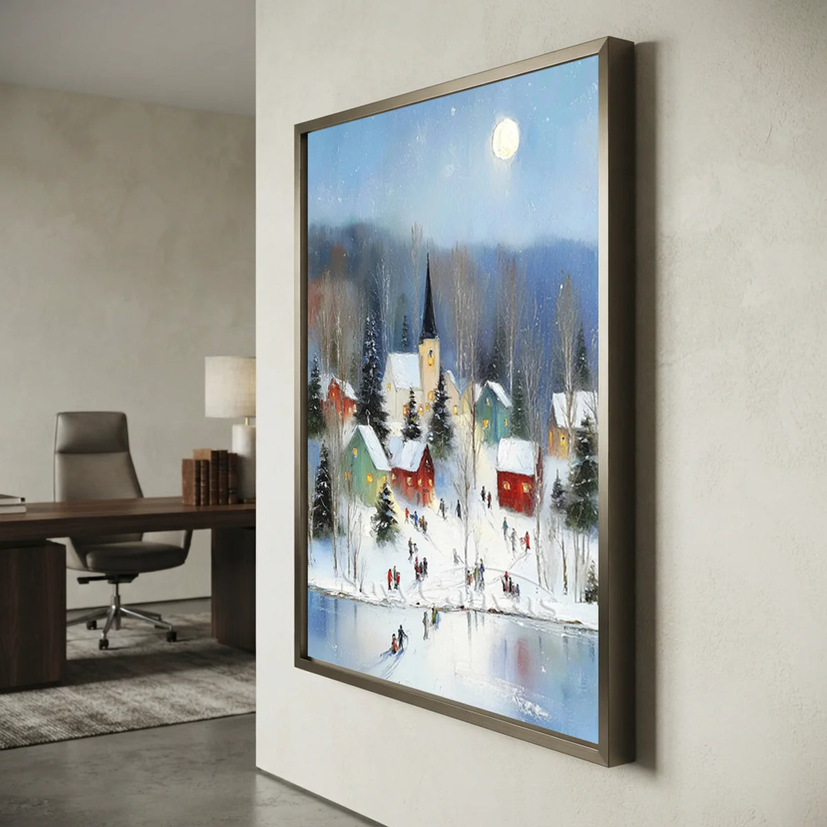 Moonlit-Winter-Village-Art-for-study-wall1-08.webp
