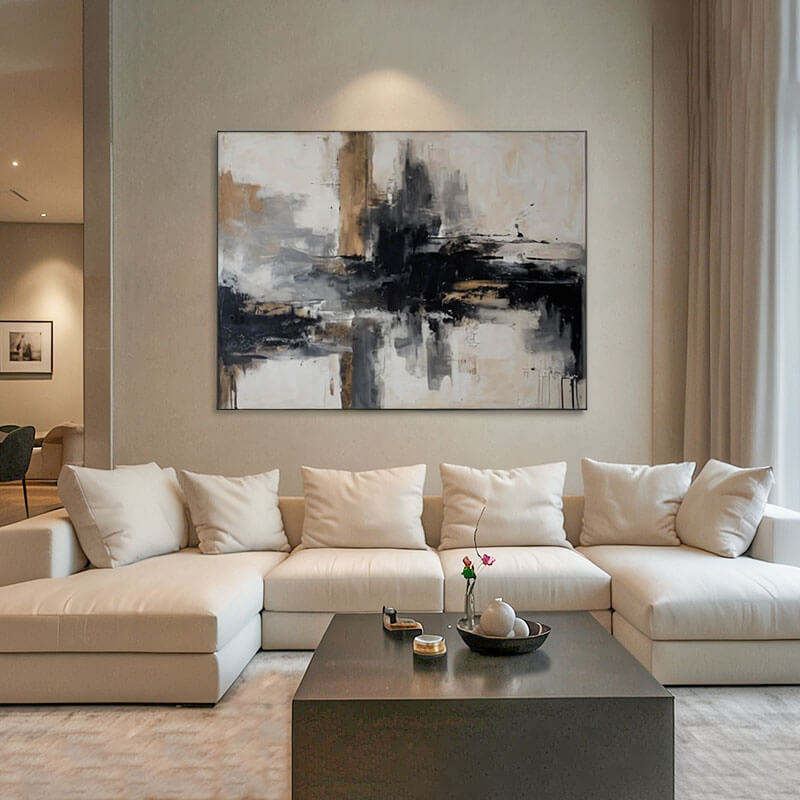 Industrial Style Wall Art | Large Abstract Canvas Print #JJ 442
