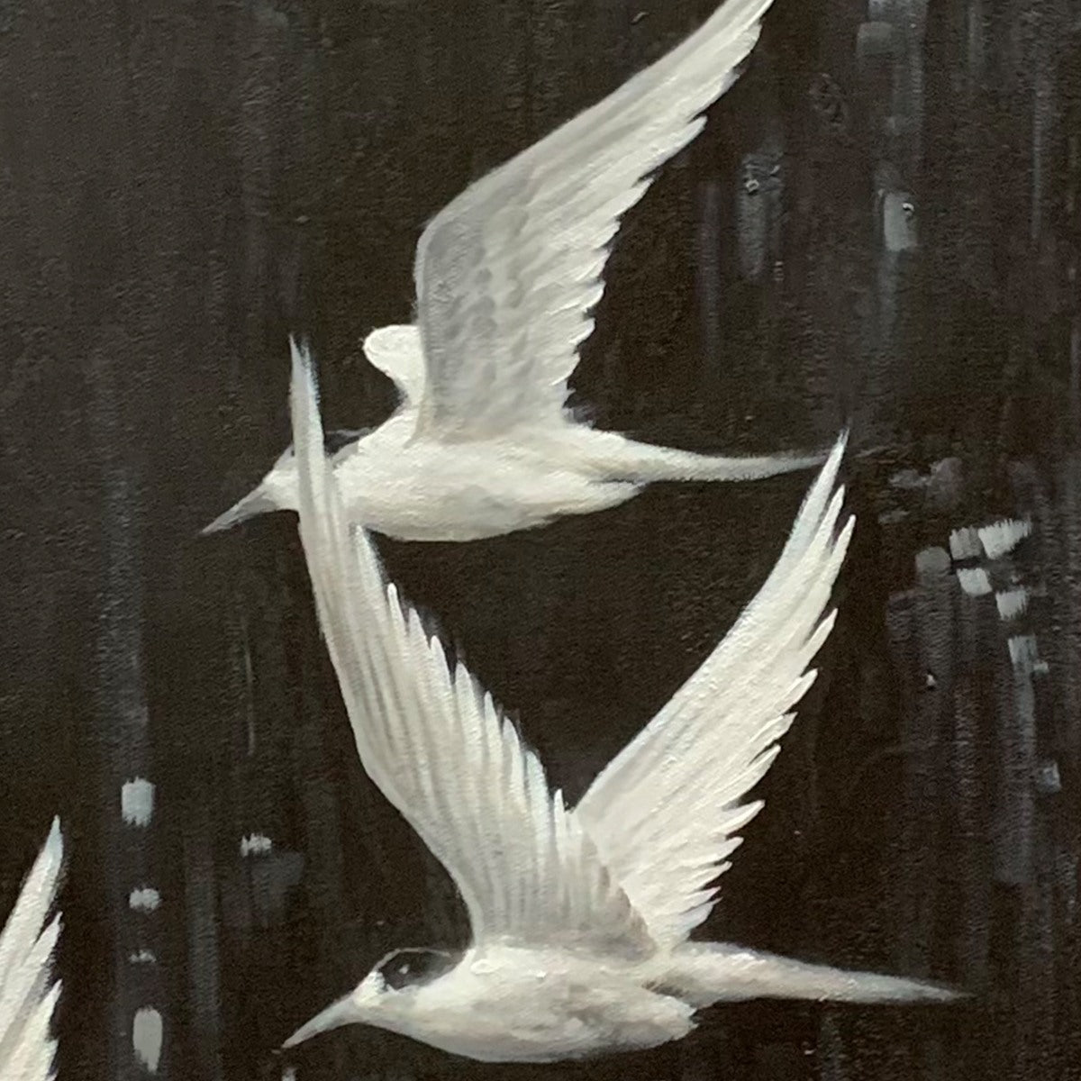 絵画 bird Monochromatic Bird Art | Original Black & White Flight Painting #ZZ 26