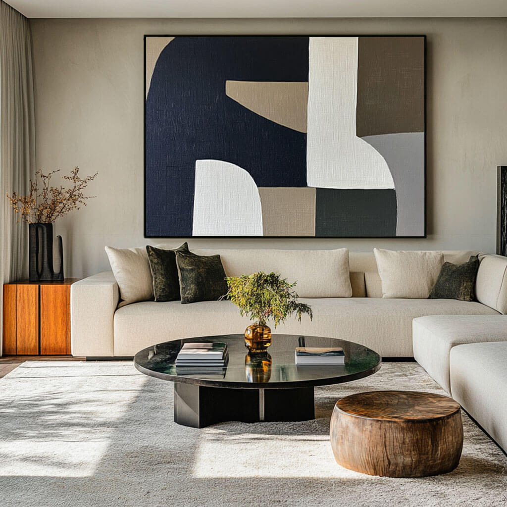 Geometric Color Block Art | Mid-Century Modern Wall Decor #JJ 443