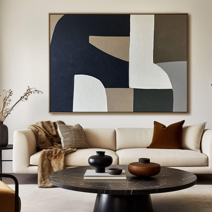Geometric Color Block Art | Mid-Century Modern Wall Decor #JJ 443