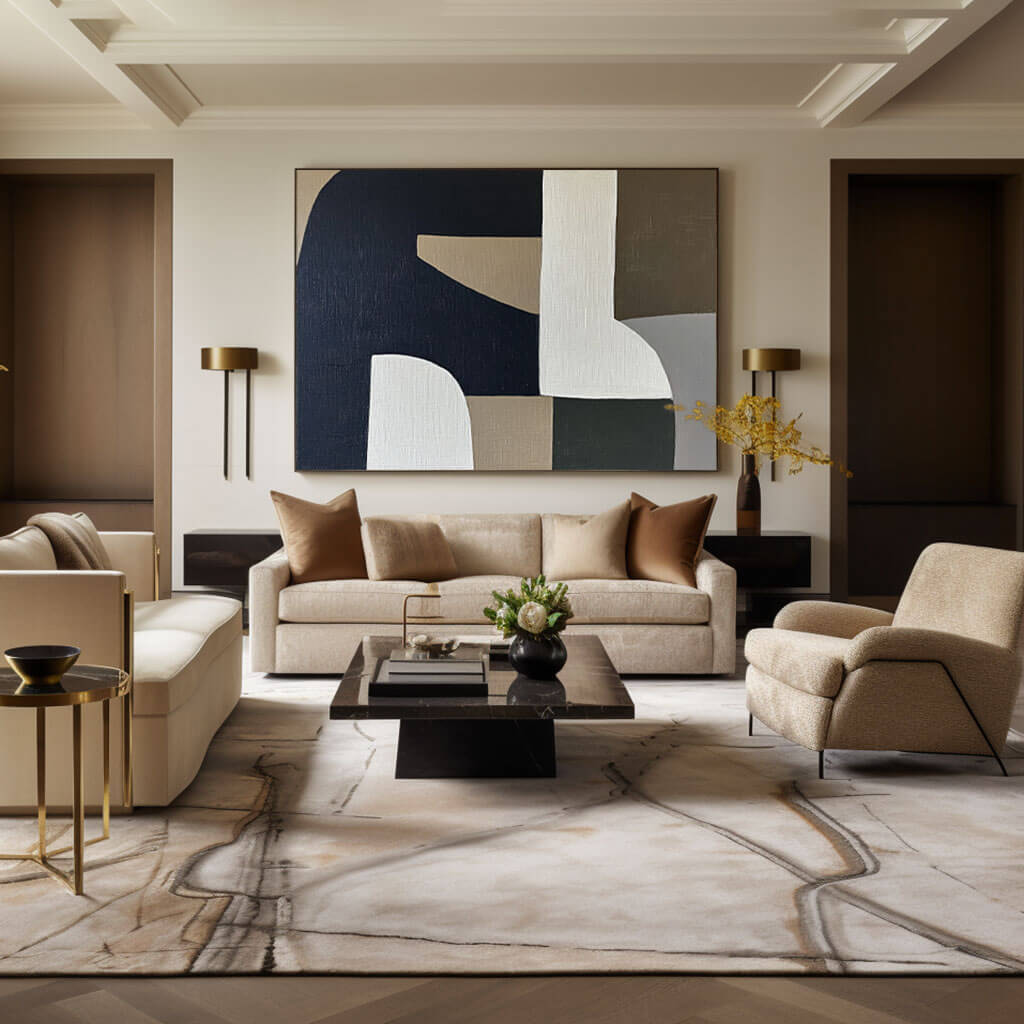 Geometric Color Block Art | Mid-Century Modern Wall Decor #JJ 443