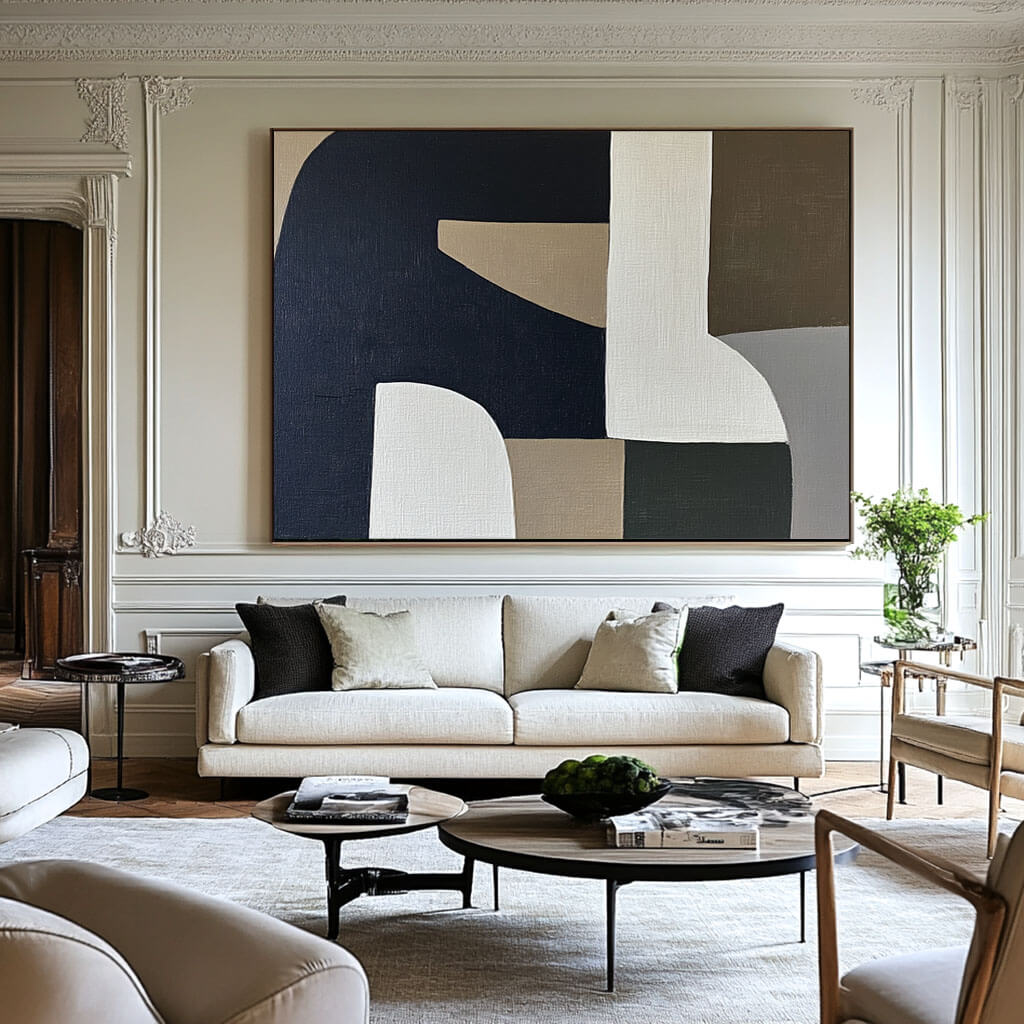 Geometric Color Block Art | Mid-Century Modern Wall Decor #JJ 443