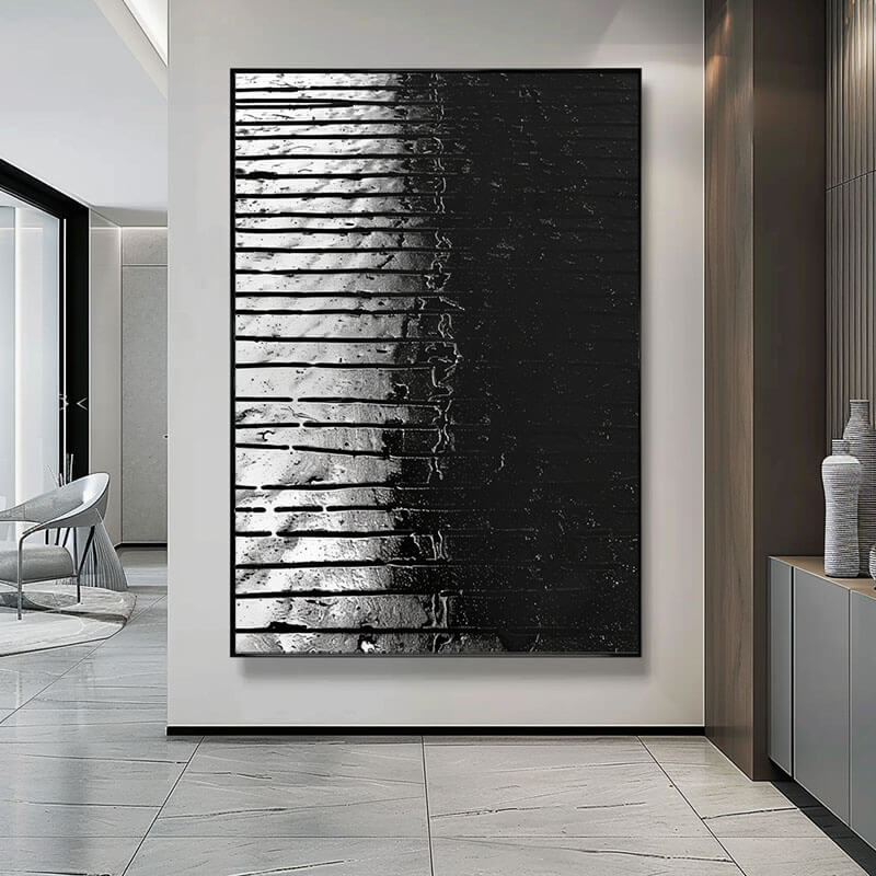  Industrial Style Abstract Canvas | Faux Metal Texture Wall Decor