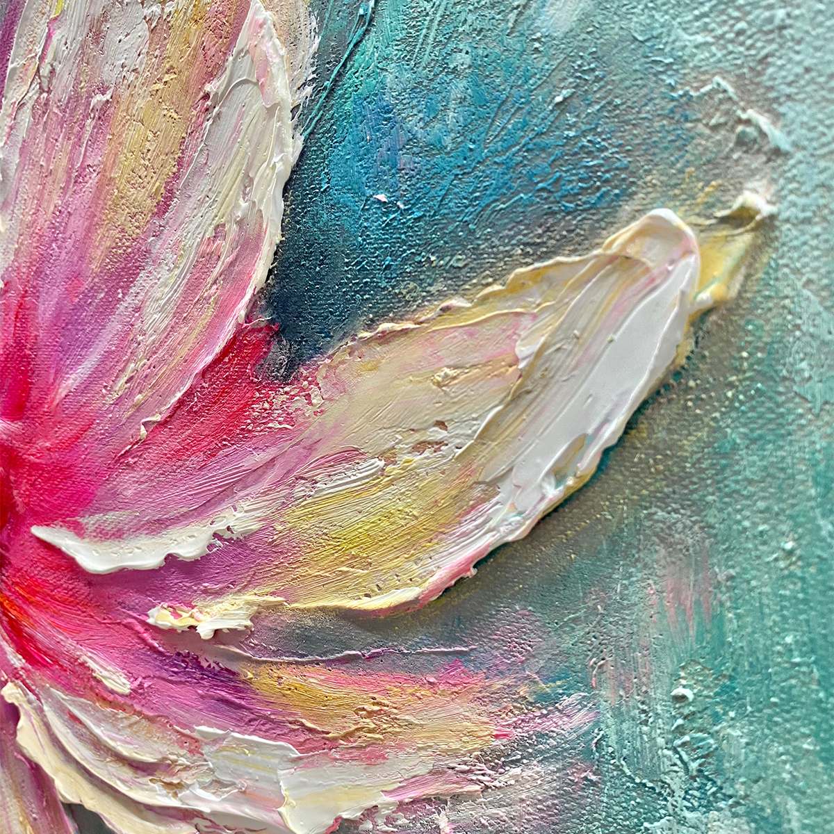 Modern Impressionist Flower Art | Pink Blossom Painting #AA  128