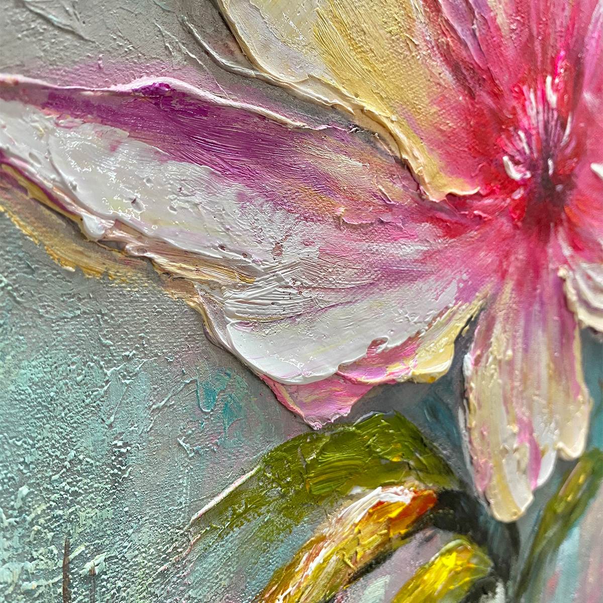 Modern Impressionist Flower Art | Pink Blossom Painting #AA  128