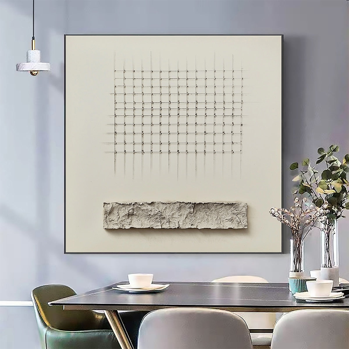 Minimalist Wabi Sabi Wall Art | Mixed Media 3D Painting