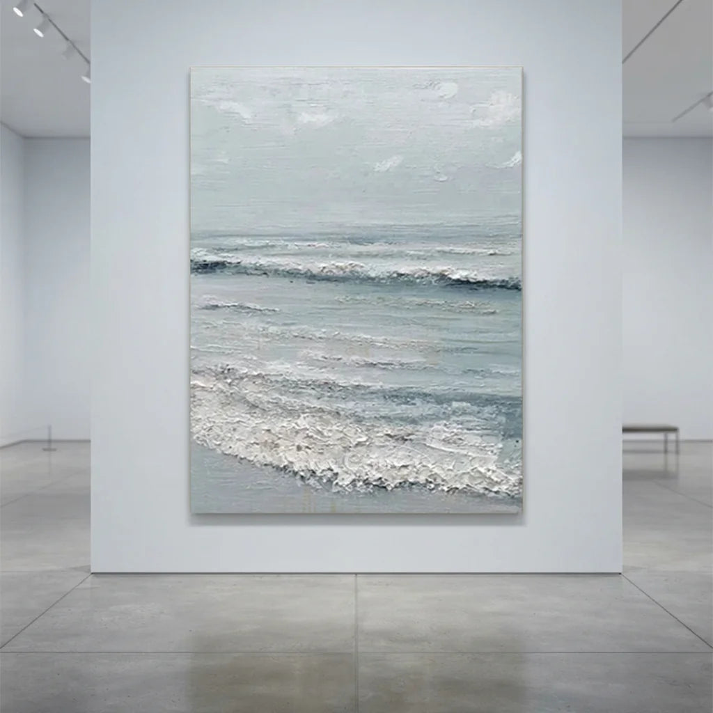 Handpainted Textured Ocean Waves Coastal Seascape Oil Painting #ZC 55