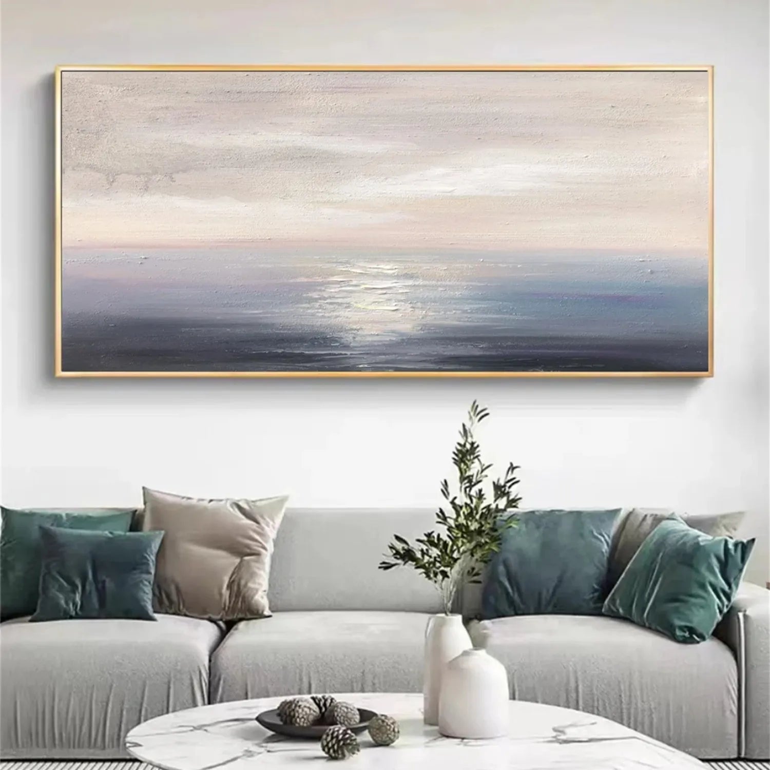 Abstract Seascape Decor Painting - Soft Ocean Art