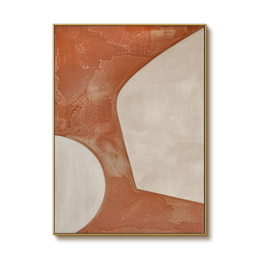 Rust and Beige Abstract Canvas Art | Warm Earth Tone Wall Decor #AA 414