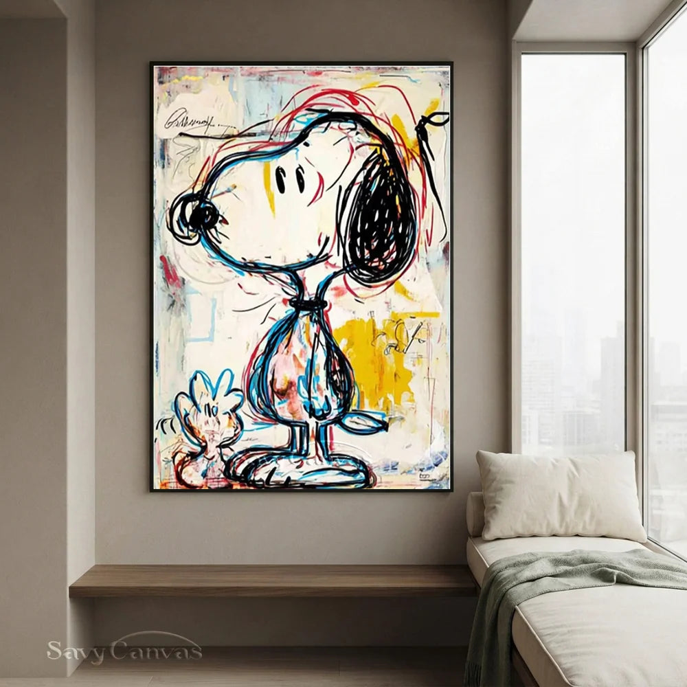 Pop Art Original Snoopy Hand-painted Canvas #SS 265