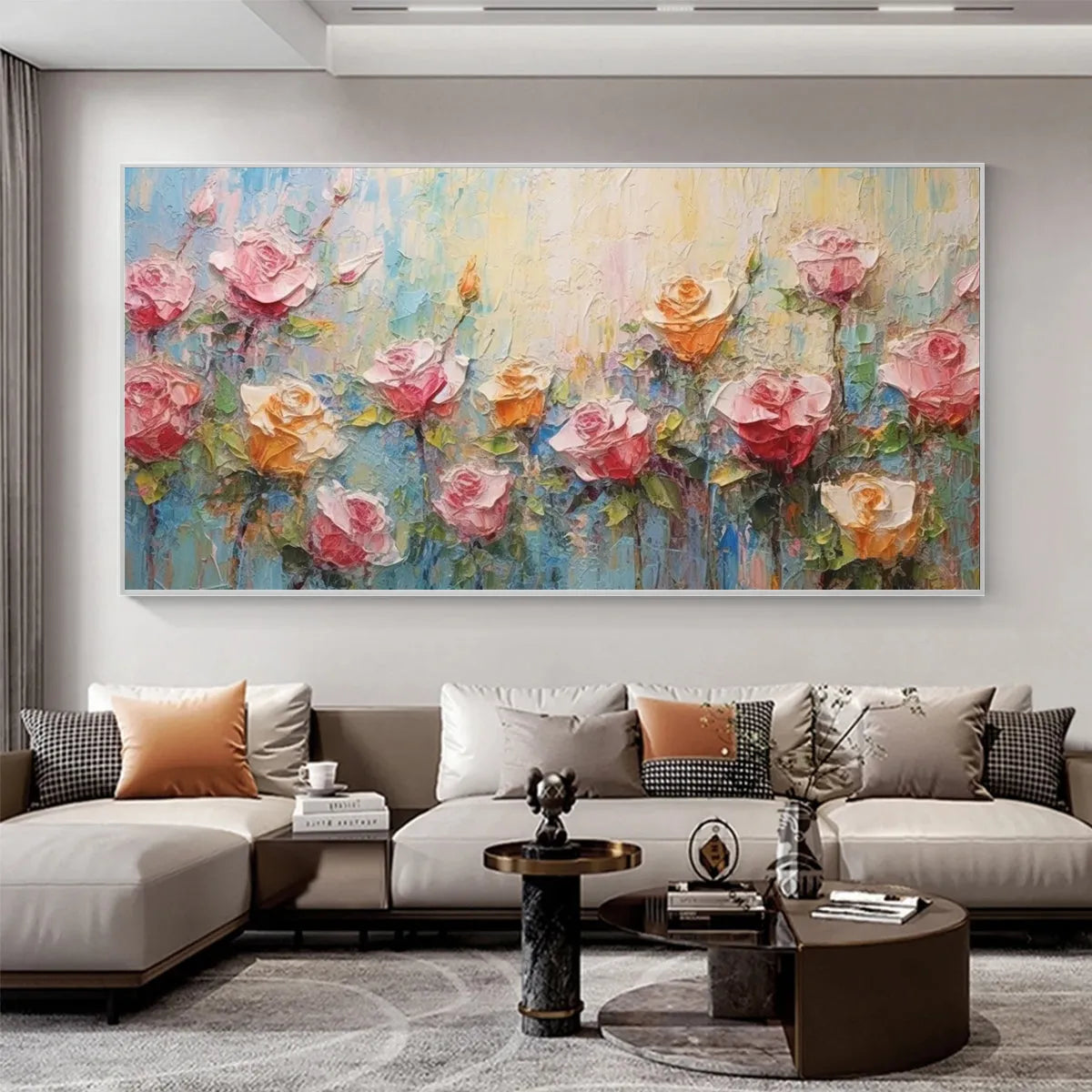 Abstract Flower Garden Painting | Colorful 3D Rose Art