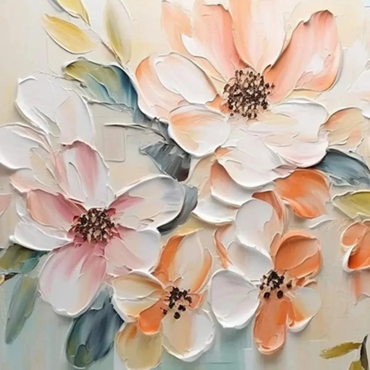 Abstract Cherry Blossom Painting | 3D Floral Wall Art #AA 133
