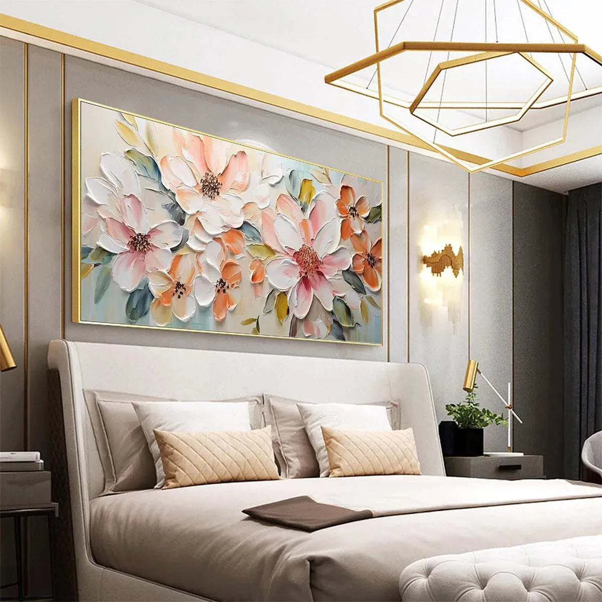 Abstract Cherry Blossom Painting | 3D Floral Wall Art #AA 133