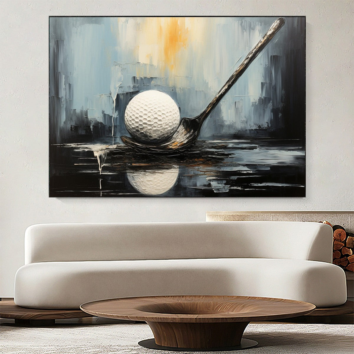 Golf Ball Reflection Painting | Abstract Sports Wall Art