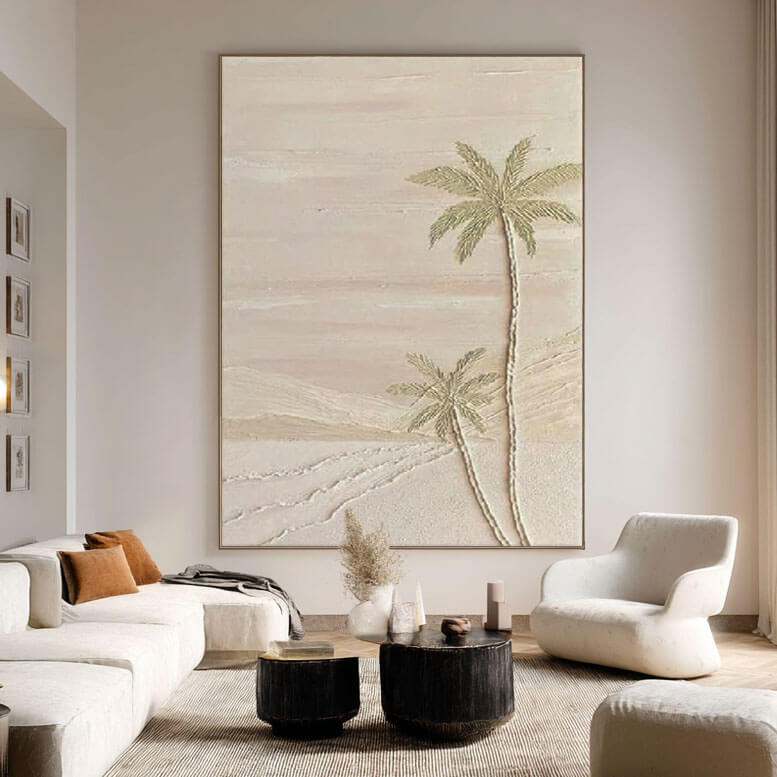 Relaxing Tropical Wall Decor | Serene Coastal Palm Print