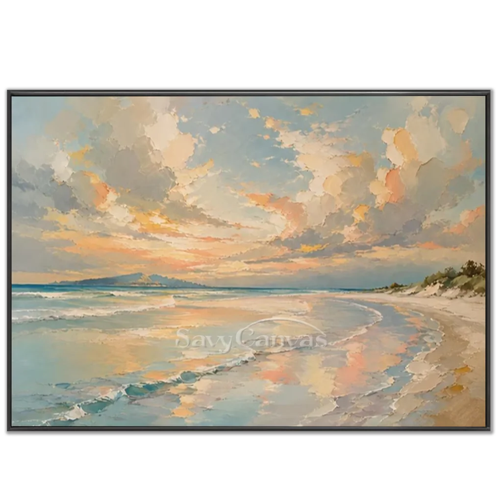 Pastel-Beach-Seascape-black-frame-02.webp