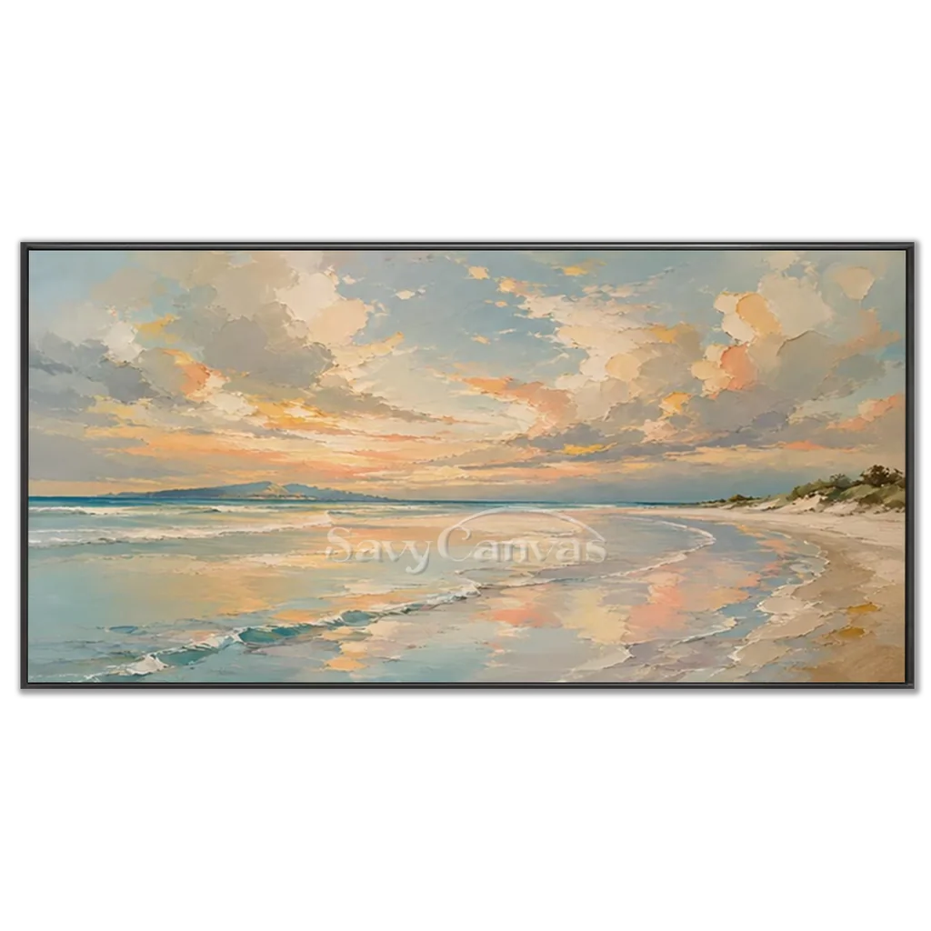 Pastel-Beach-Seascape-black-frame-03.webp