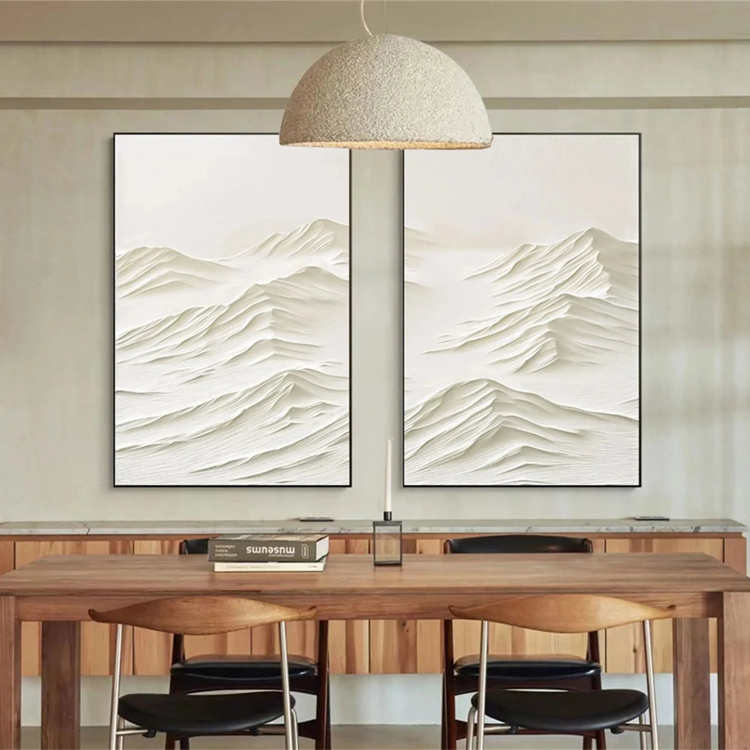 Minimalist White Mountain Painting | Abstract Textured Art