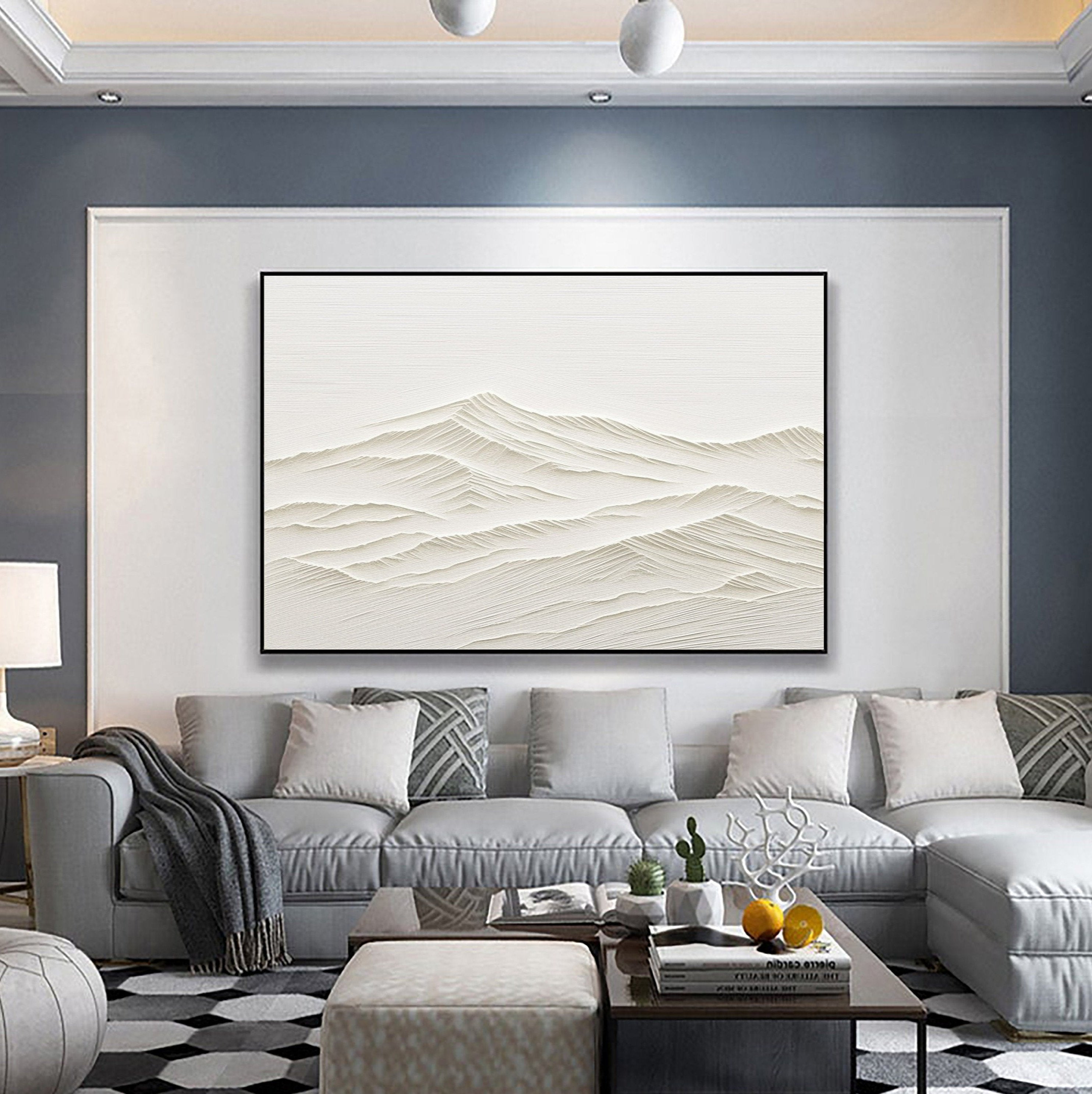 Modern 3D Plaster Art - Abstract Textured Canvas for Living Room #JJ 364