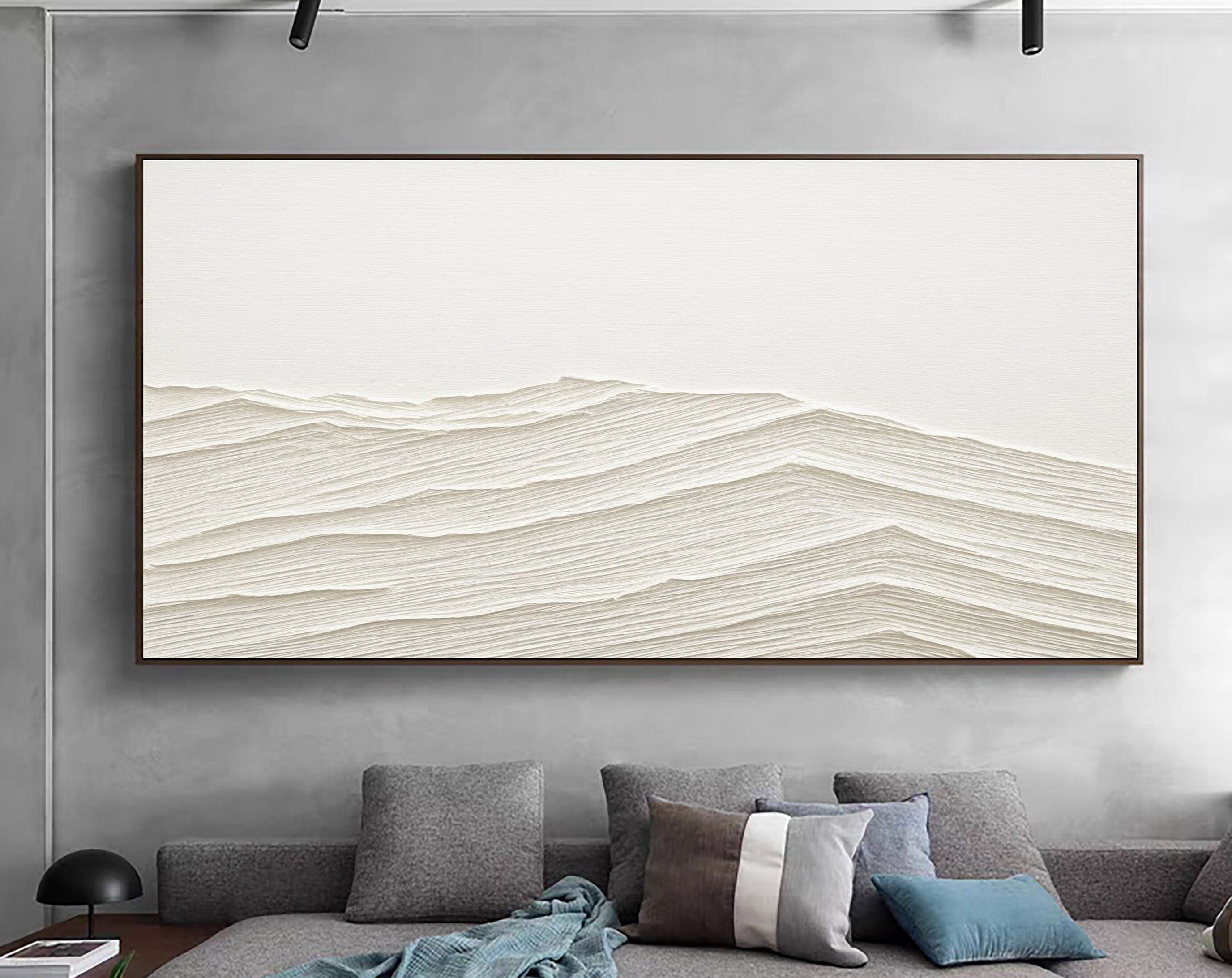 Abstract Beige Mountain Art - Textured Minimalist Painting #JJ 365