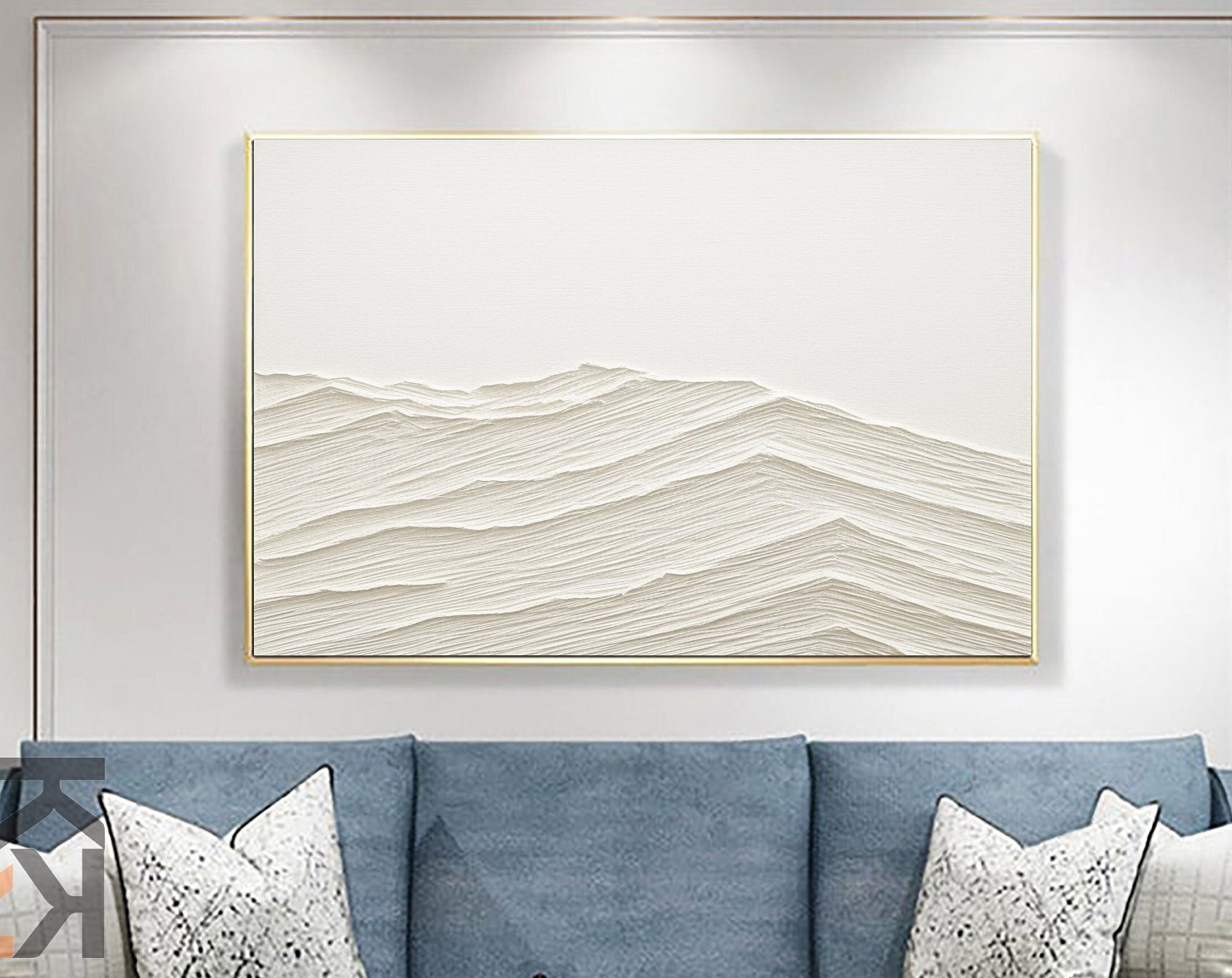 Abstract Beige Mountain Art - Textured Minimalist Painting #JJ 365