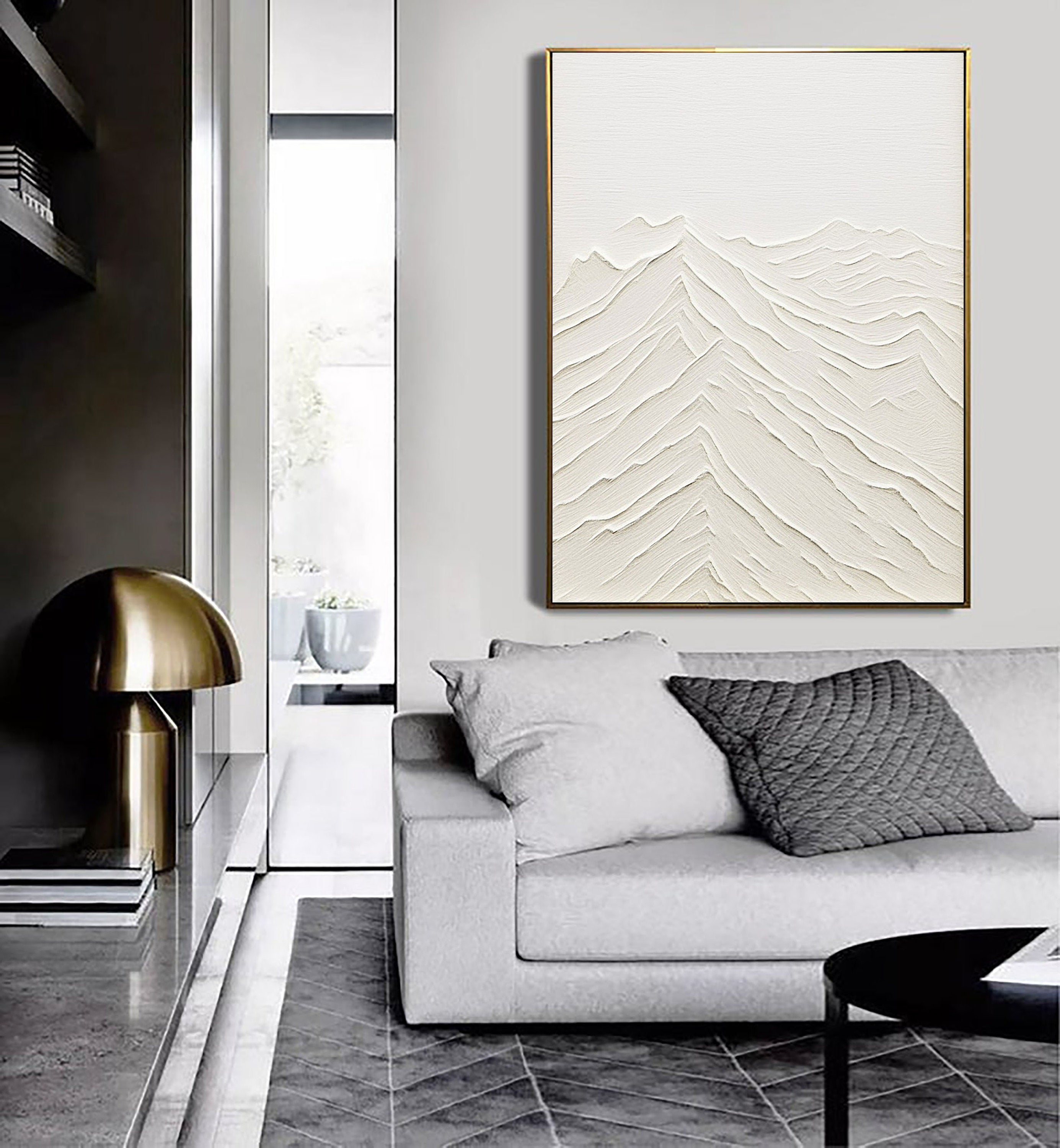 Modern Minimalist Abstract Painting - Unique Hand-Painted Texture #JJ 368