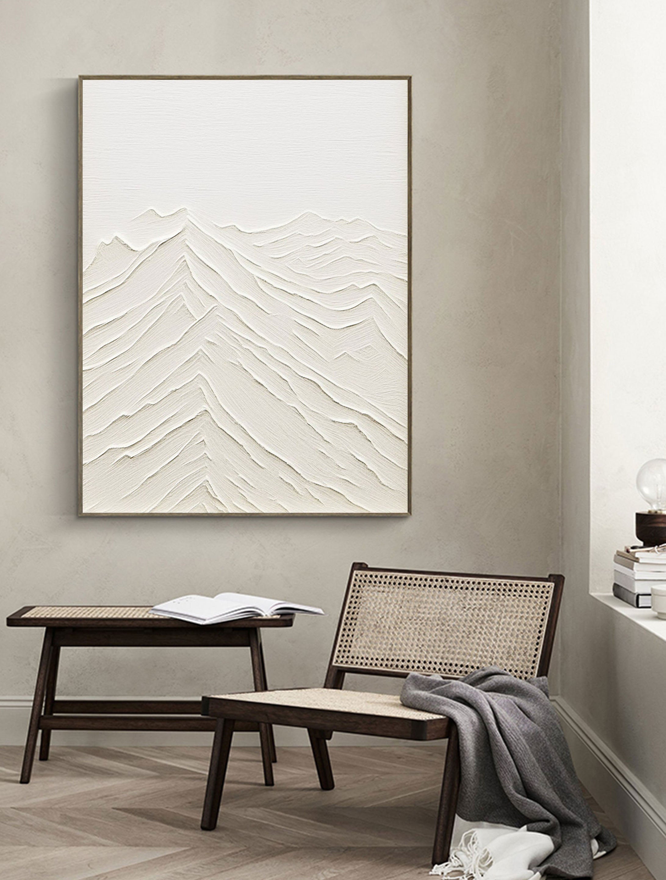 Modern Minimalist Abstract Painting - Unique Hand-Painted Texture #JJ 368