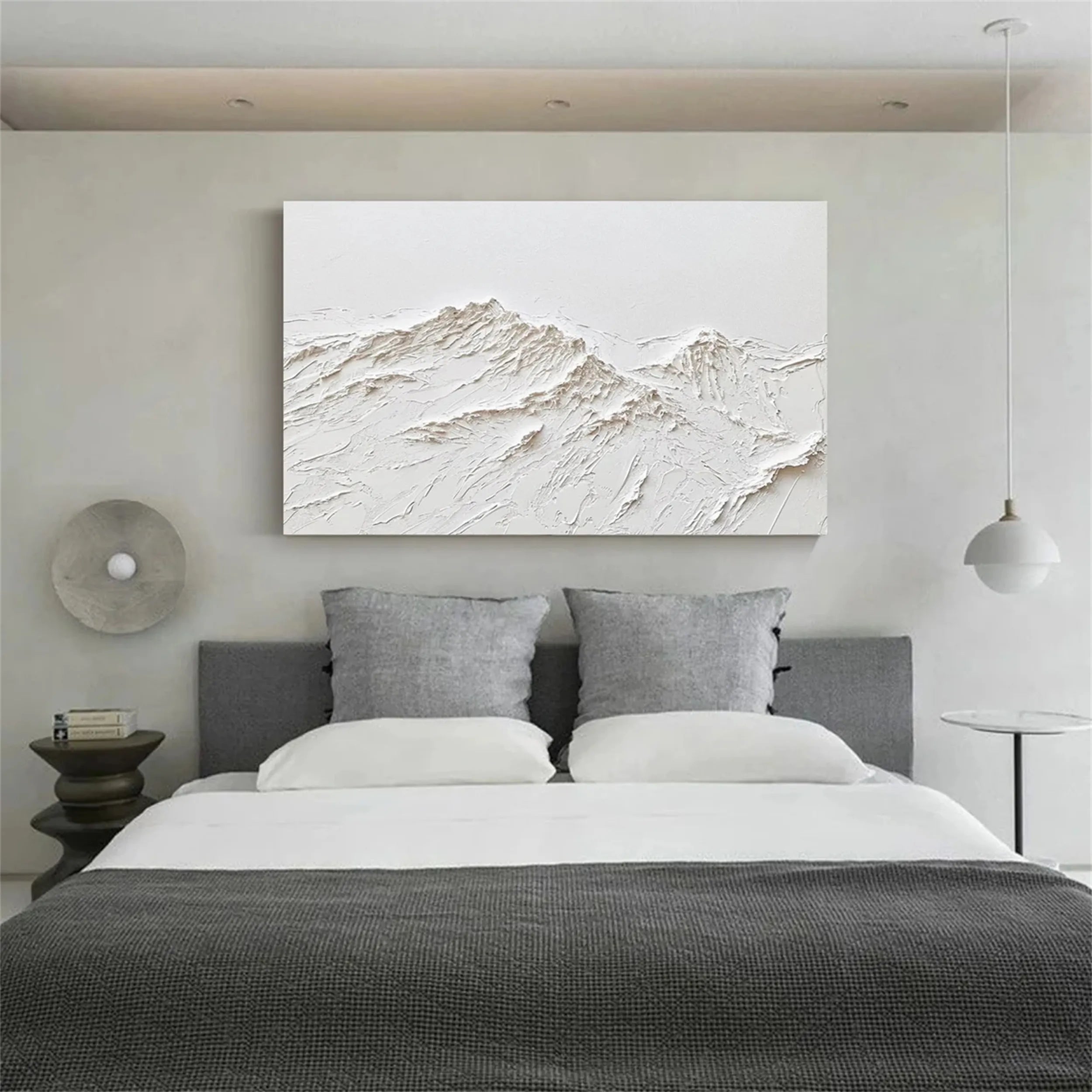 Large Horizontal Textured Painting - Modern Living Room Decor #JJ 371