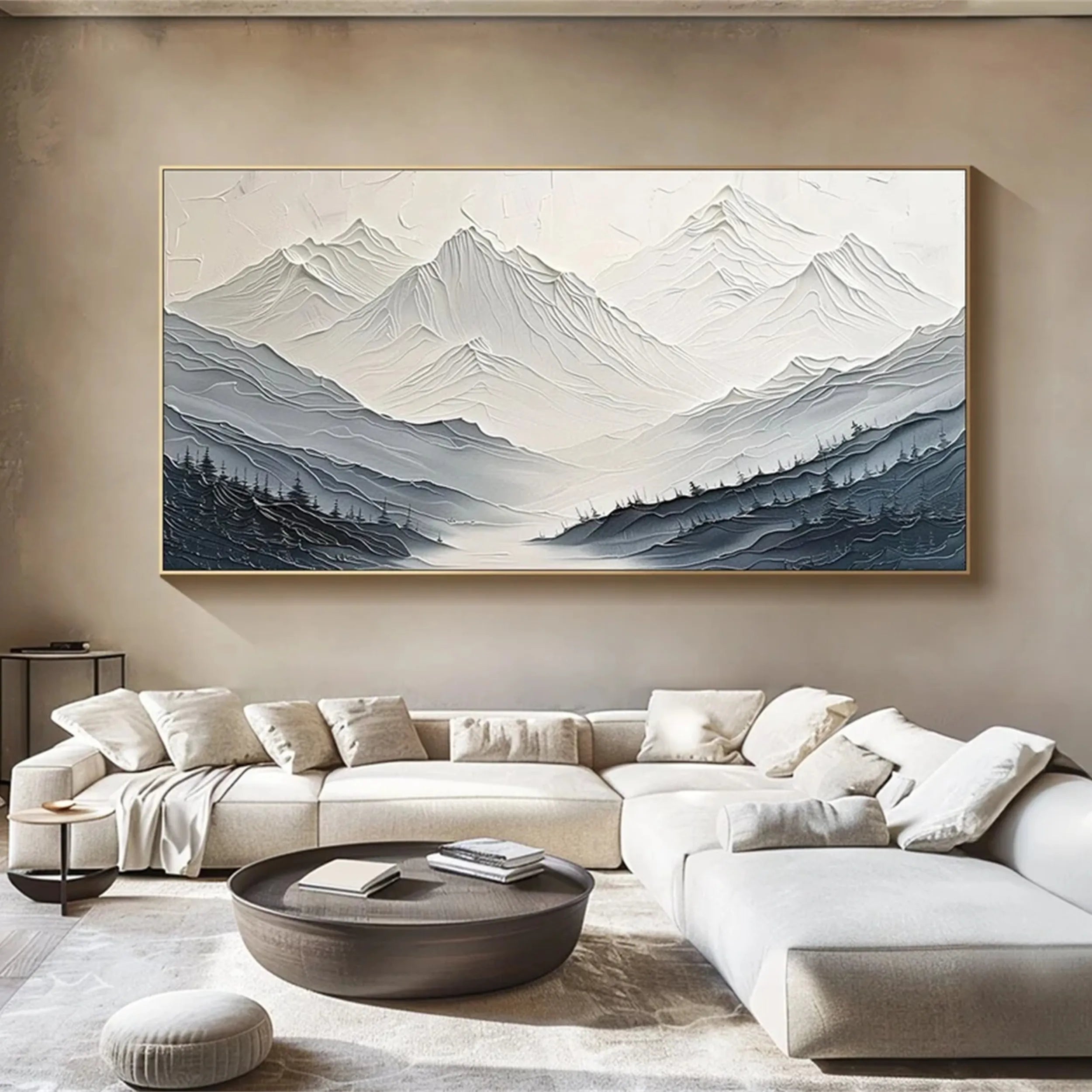 Contemporary Blue Abstract Art -  Glacier Peak Canvas