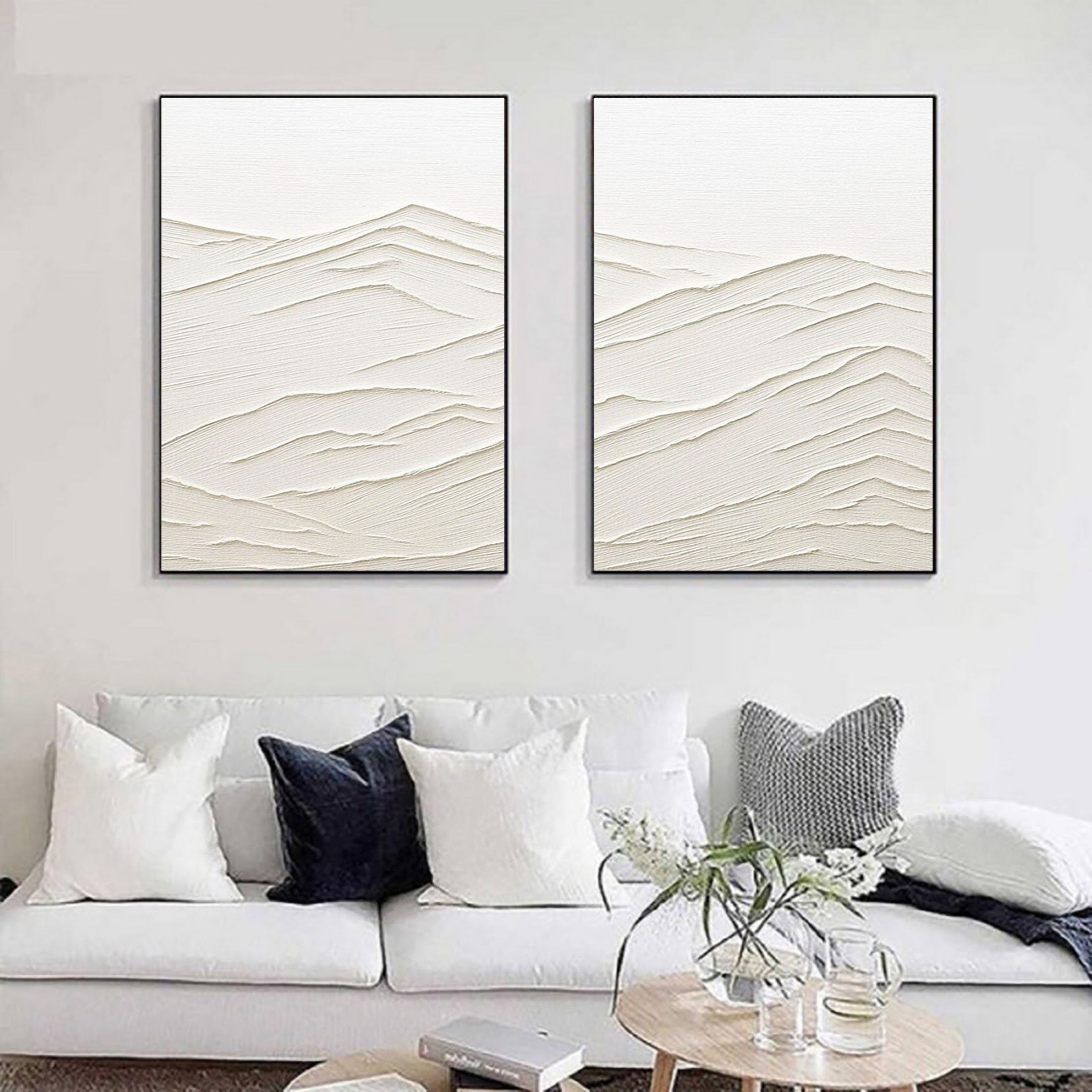 Abstract Mountain Duos | Handcrafted Textured Plaster Art #JJ 415