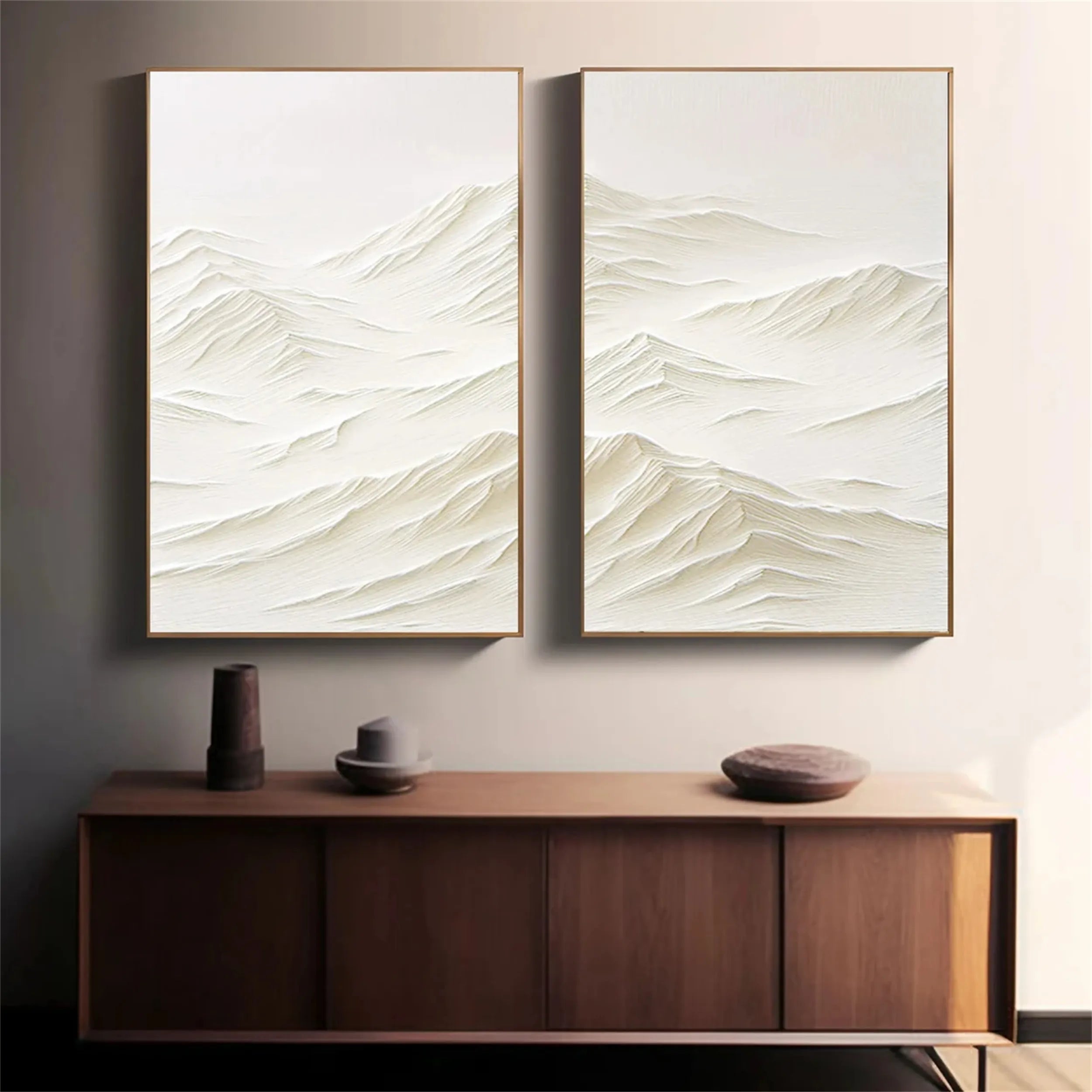 Textured Wall Art | Minimalist & Contemporary Art Decor  Set of 2 #JJ 416