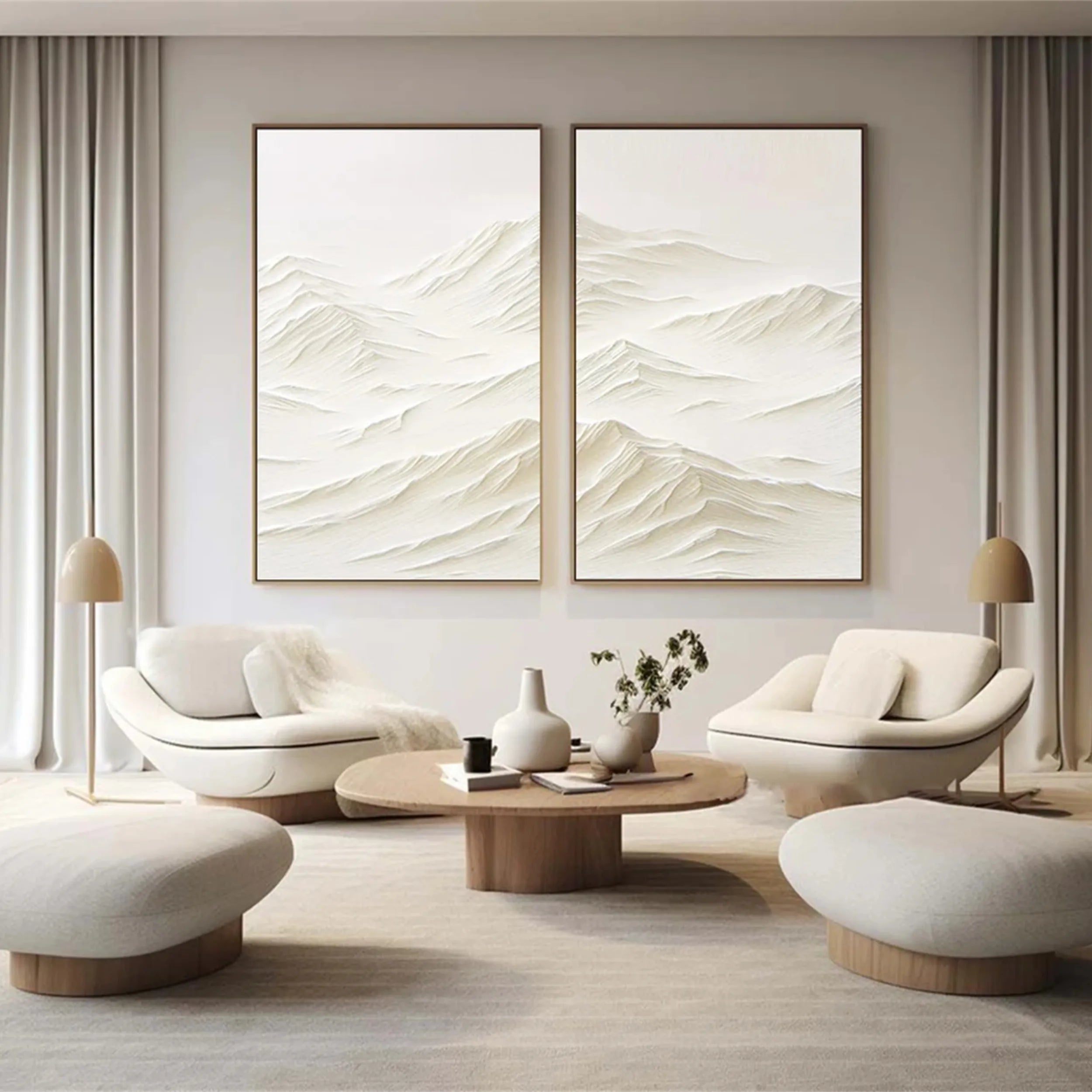 Textured Wall Art | Minimalist & Contemporary Art Decor  Set of 2 #JJ 416