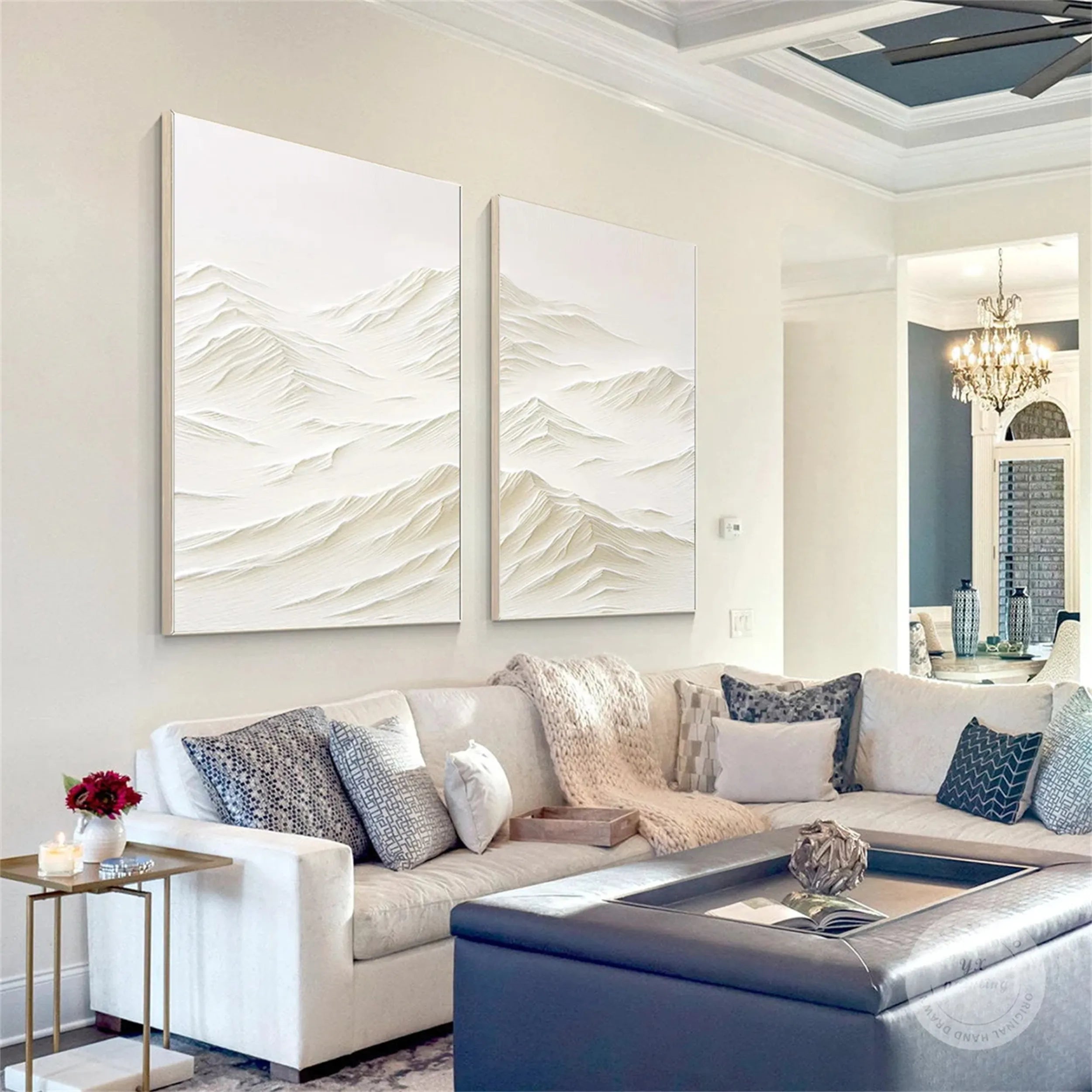 Textured Wall Art | Minimalist & Contemporary Art Decor  Set of 2 #JJ 416