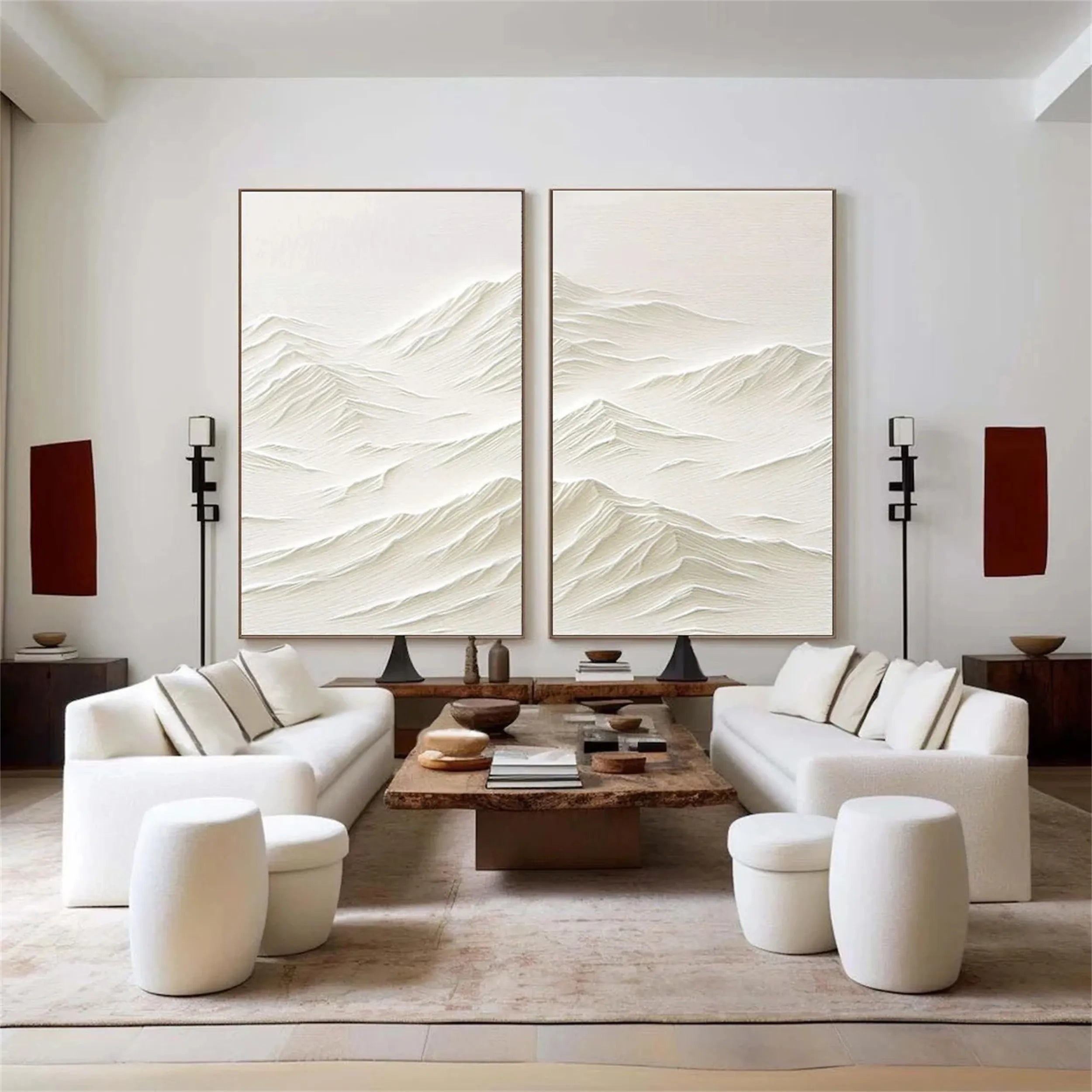 Textured Wall Art | Minimalist & Contemporary Art Decor  Set of 2 #JJ 416