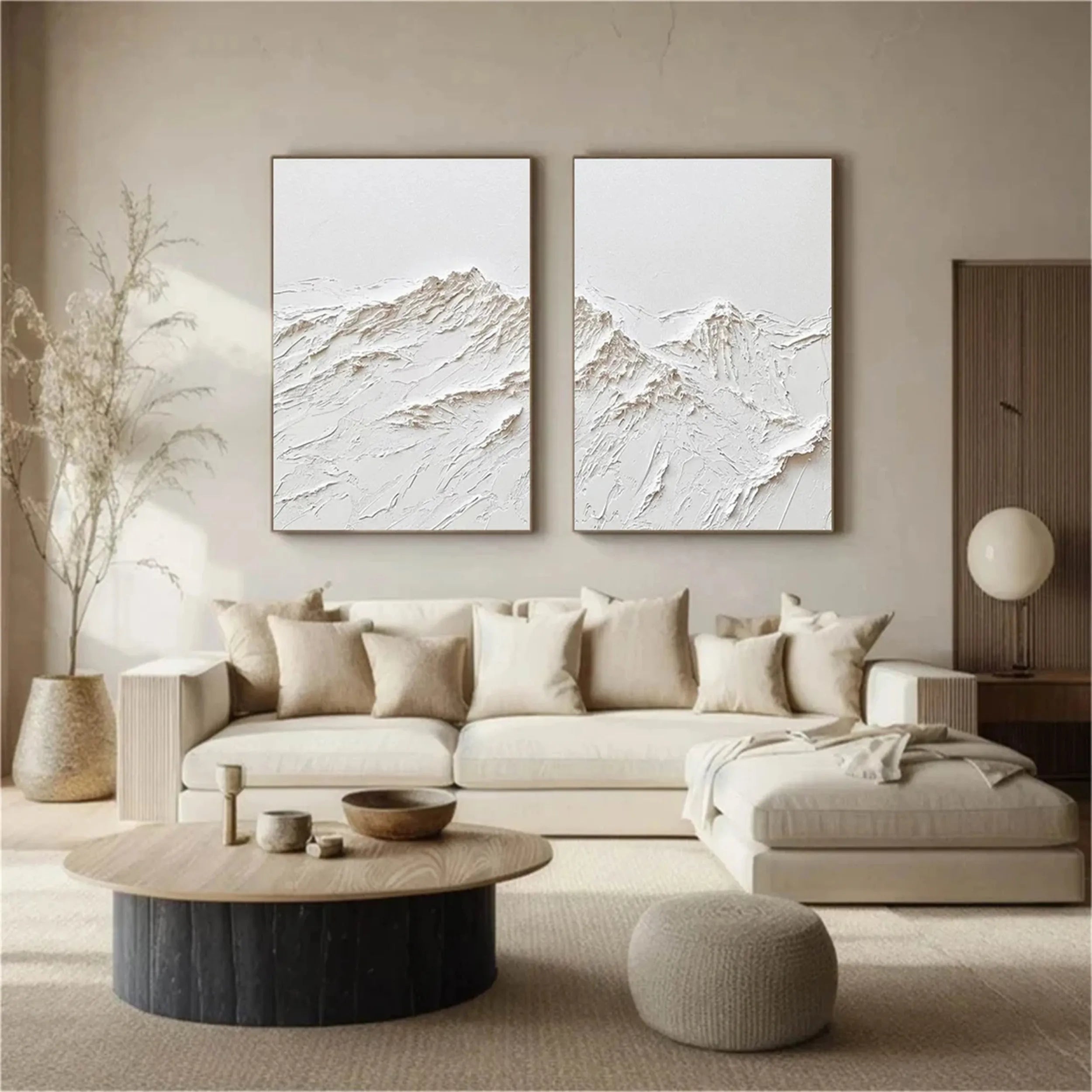 Artisanal 3D Mountain Wall Paintings for a Serene Home Ambiance