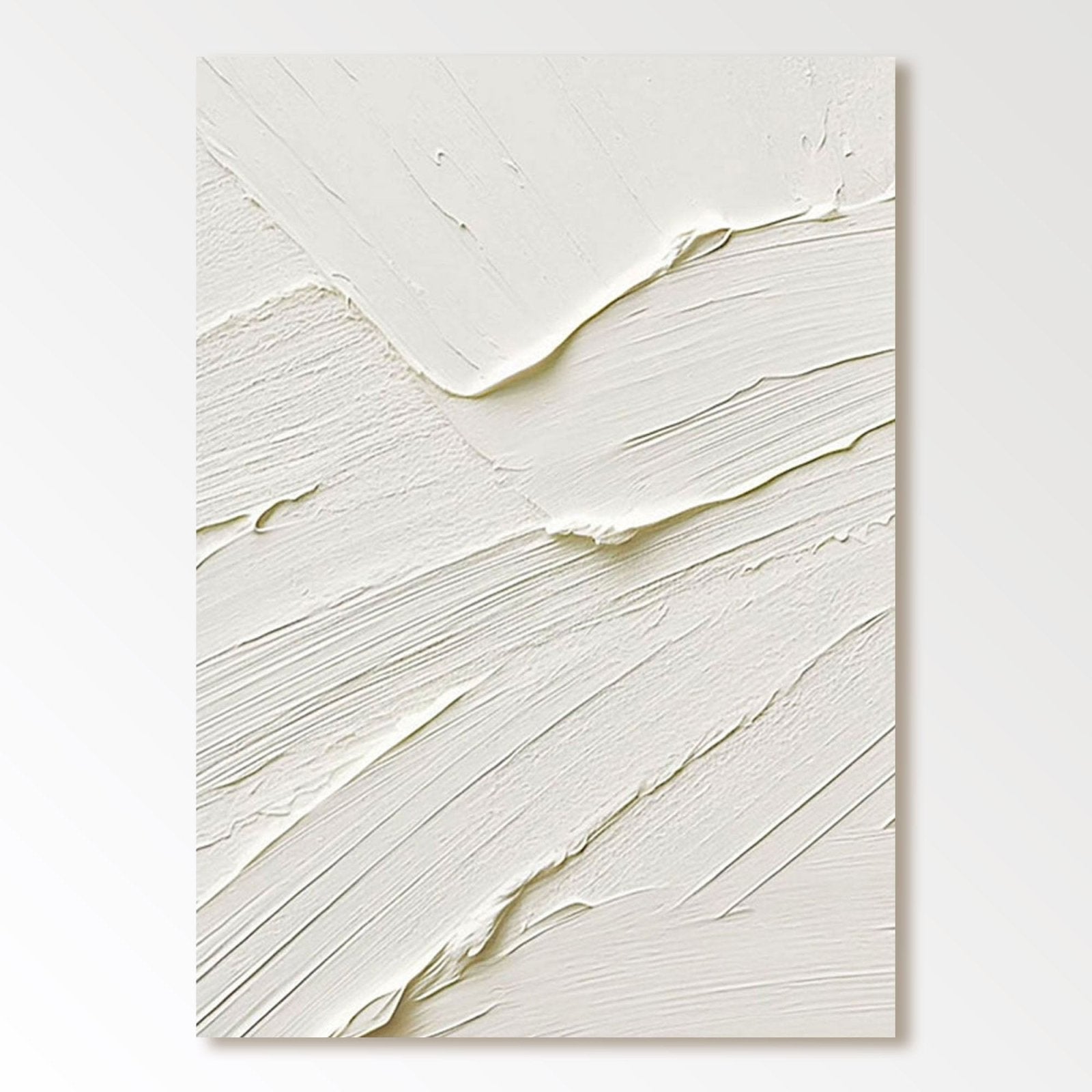 Minimalist White Texture Wall Art – Modern Abstract Canvas #TC 179