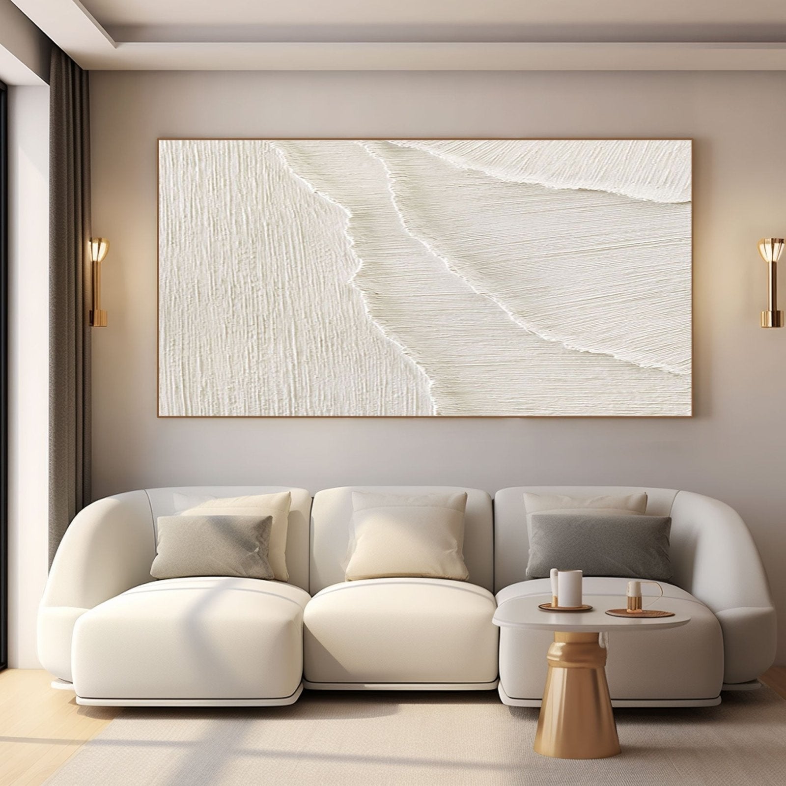 Minimalist Textured White Abstract Art | Modern 3D Wall Painting #TC 182