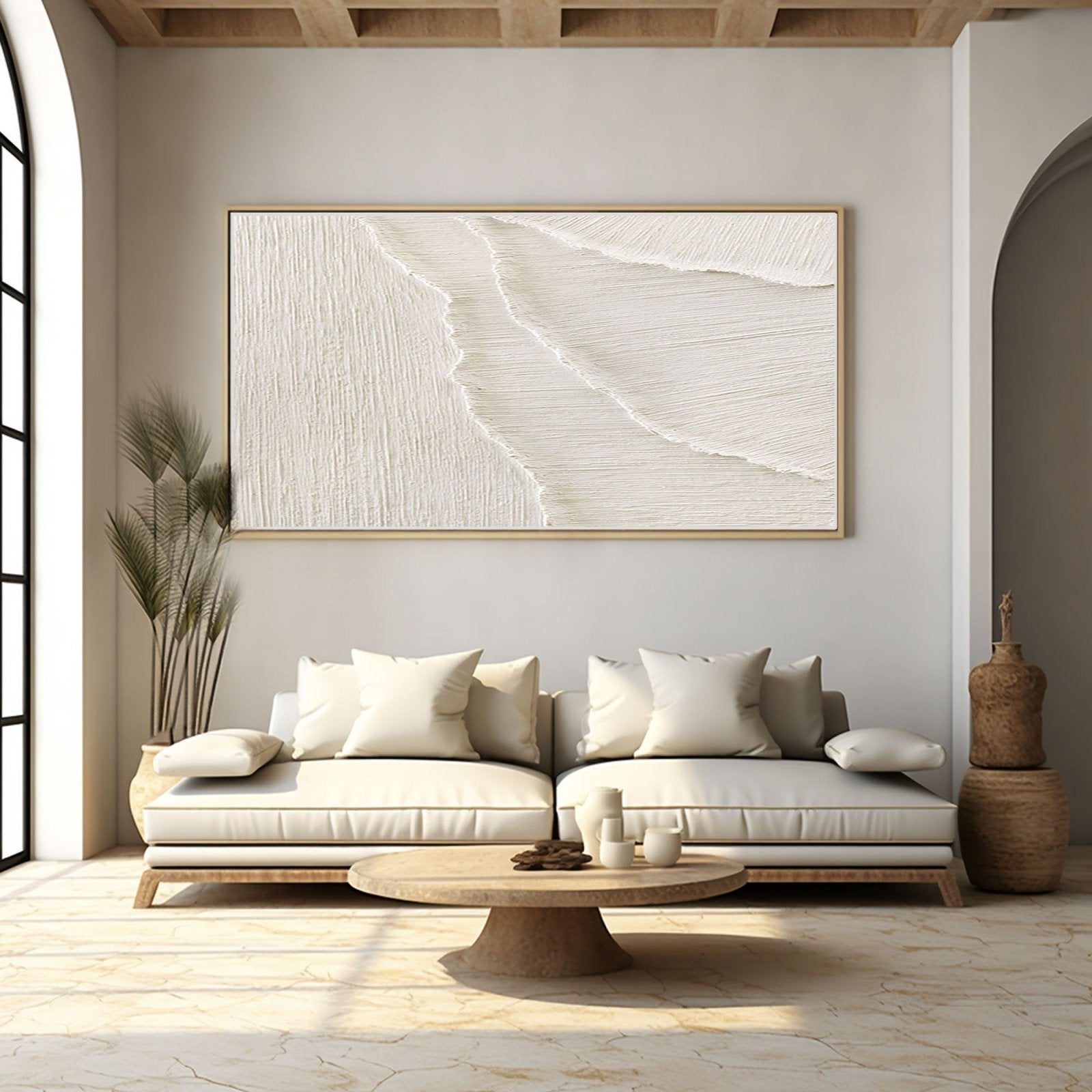 Minimalist Textured White Abstract Art | Modern 3D Wall Painting #TC 182