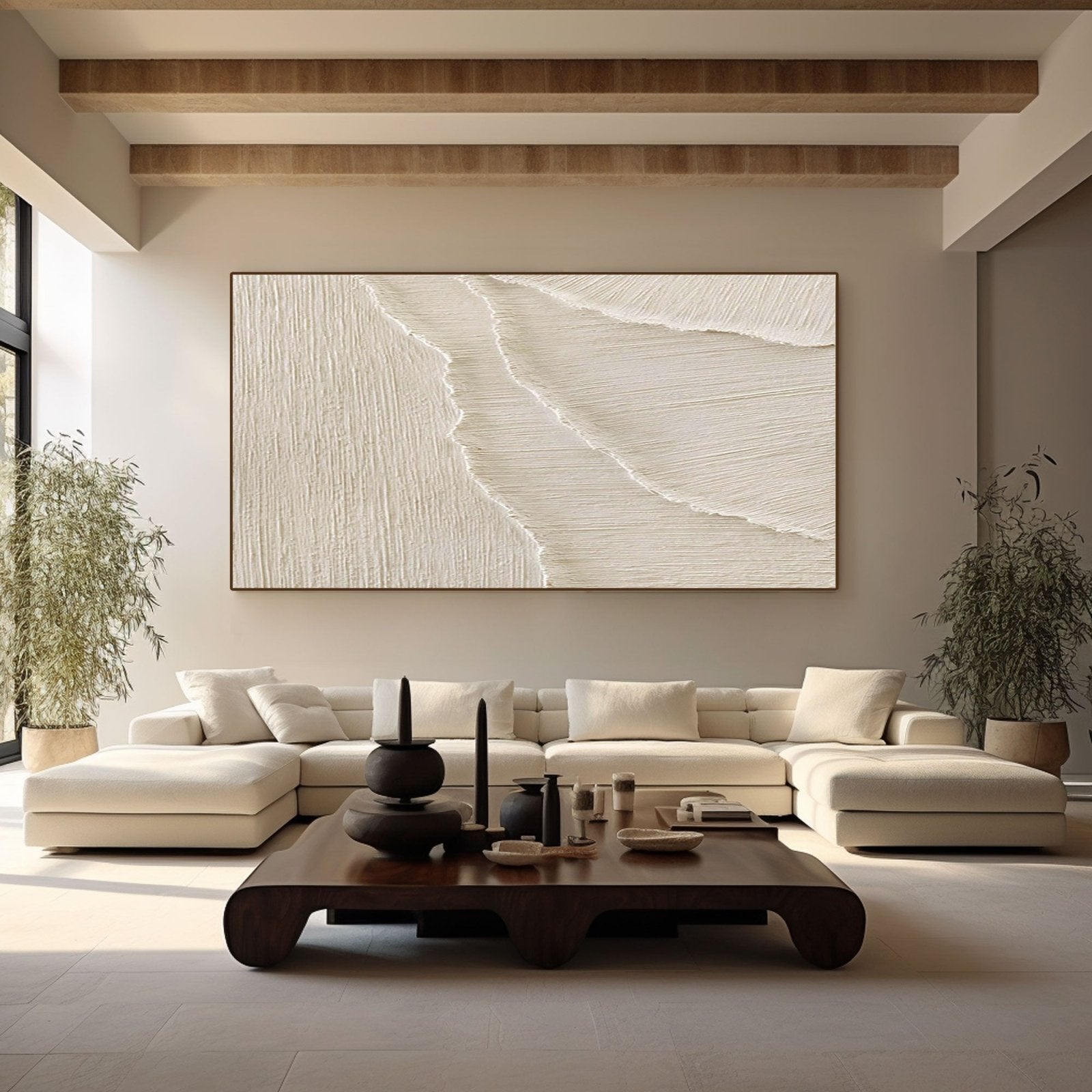 Minimalist Textured White Abstract Art | Modern 3D Wall Painting #TC 182