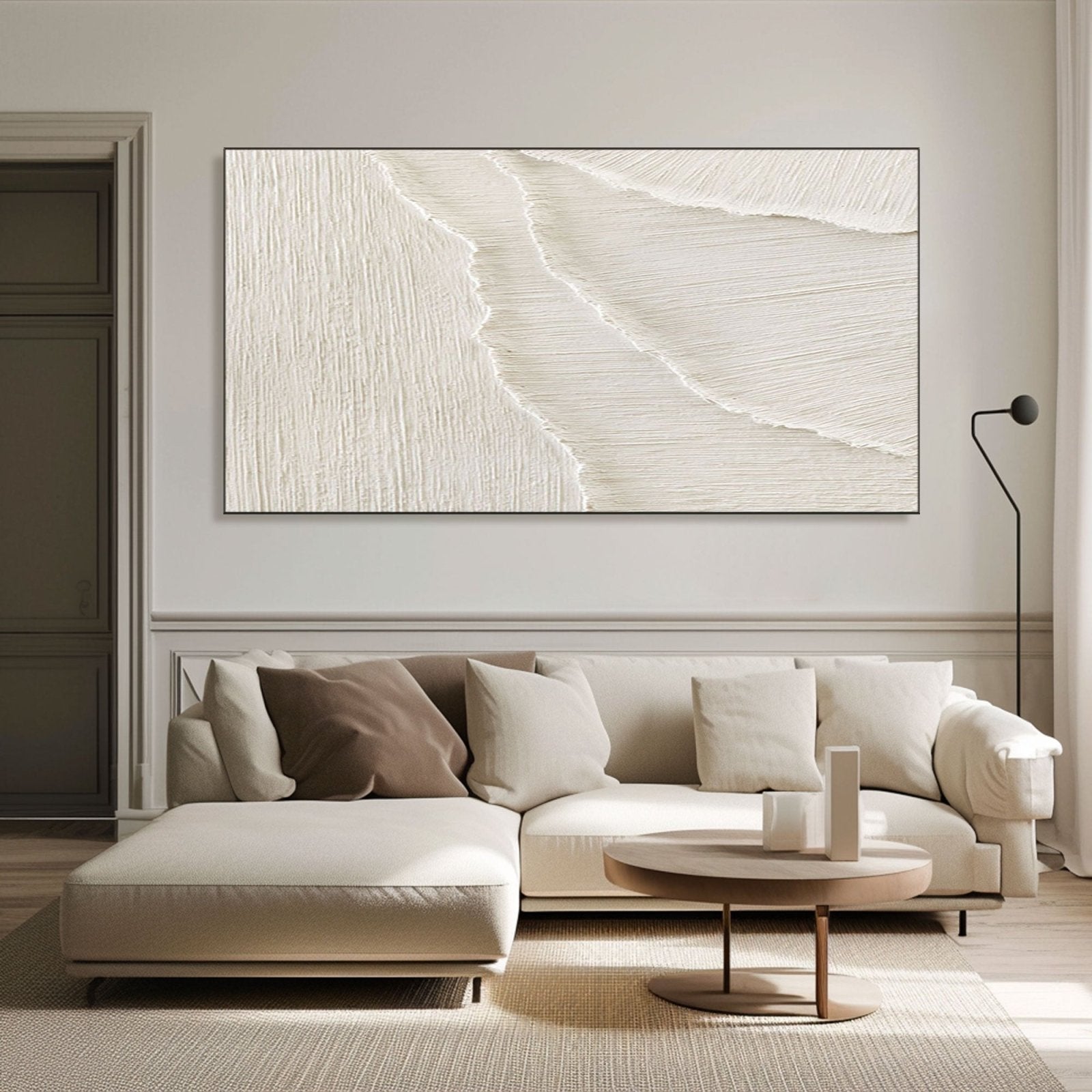 Minimalist Textured White Abstract Art | Modern 3D Wall Painting #TC 182