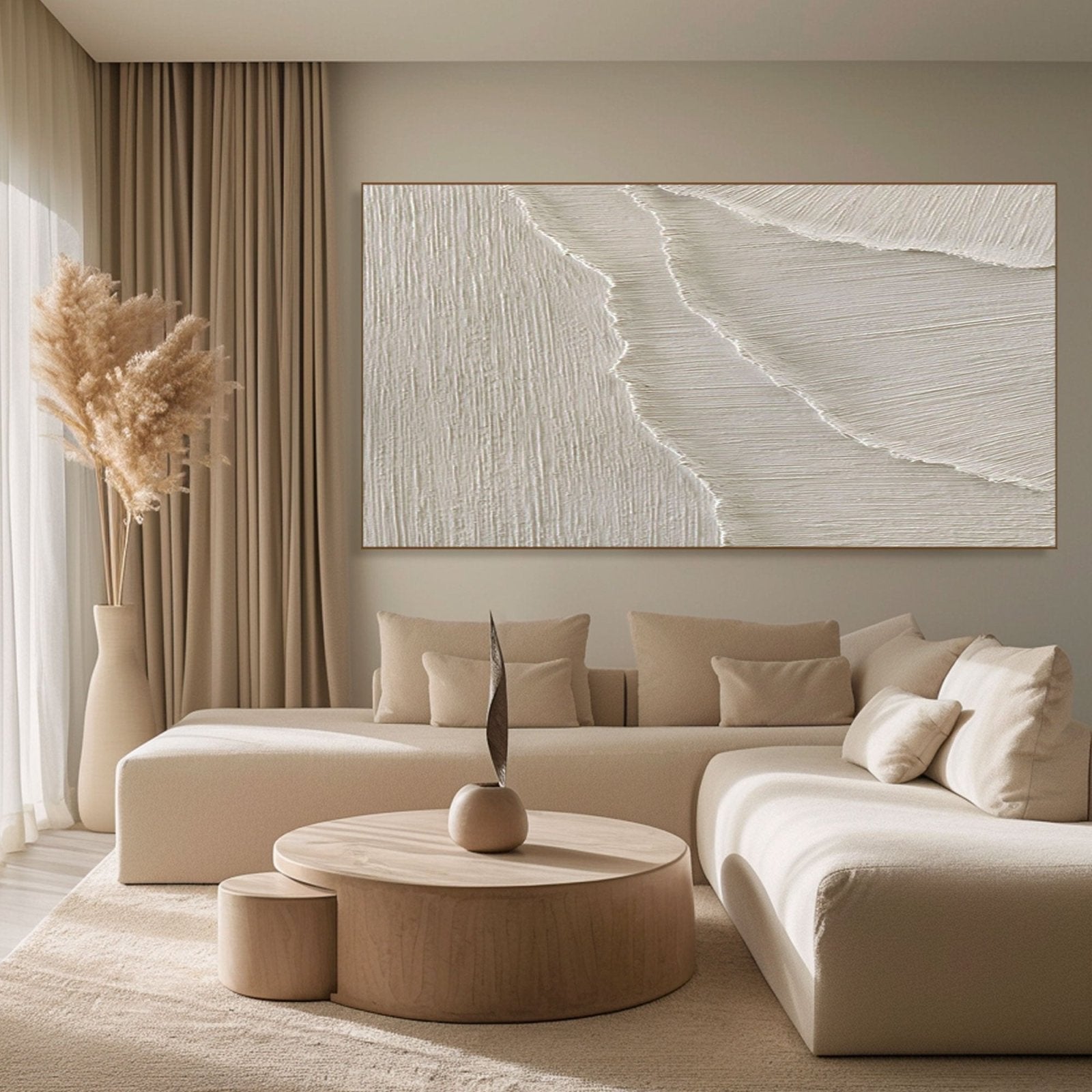 Minimalist Textured White Abstract Art | Modern 3D Wall Painting #TC 182