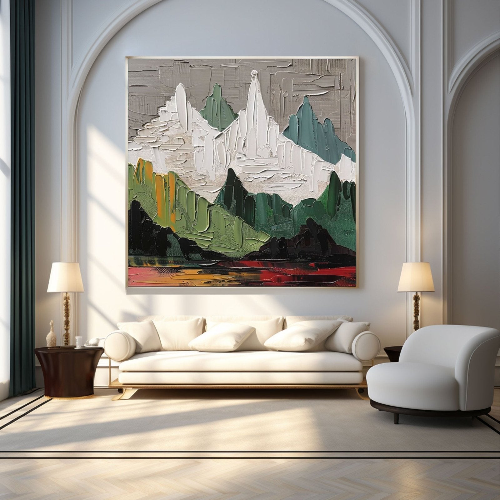 Large Abstract Mountain Art | Modern Textured Oil Painting #TC 231