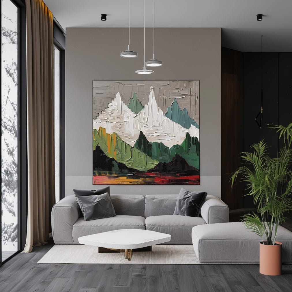 Large Abstract Mountain Art | Modern Textured Oil Painting #TC 231