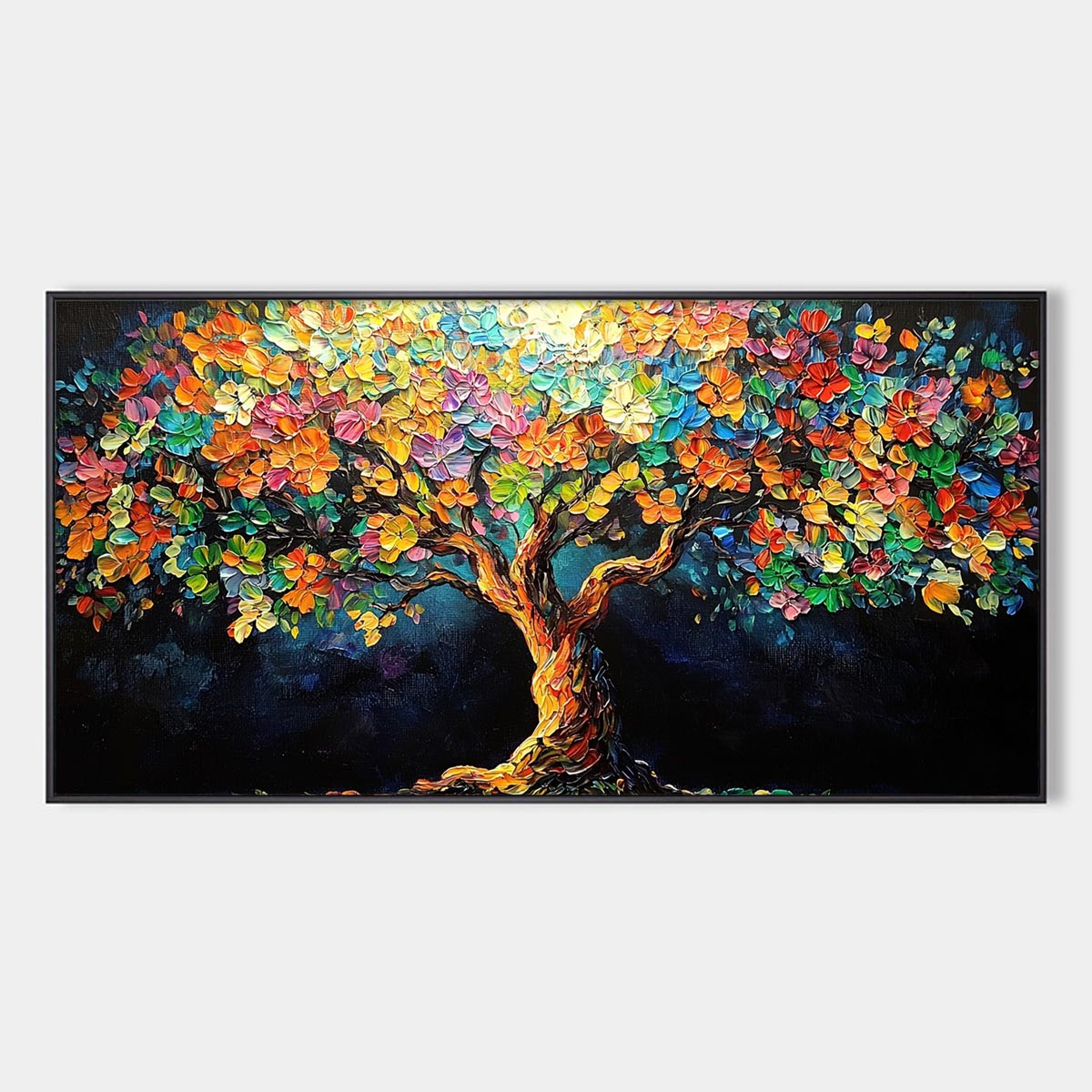 Colorful Tree of Life Canvas Art | Vibrant Rainbow Tree #AA 357