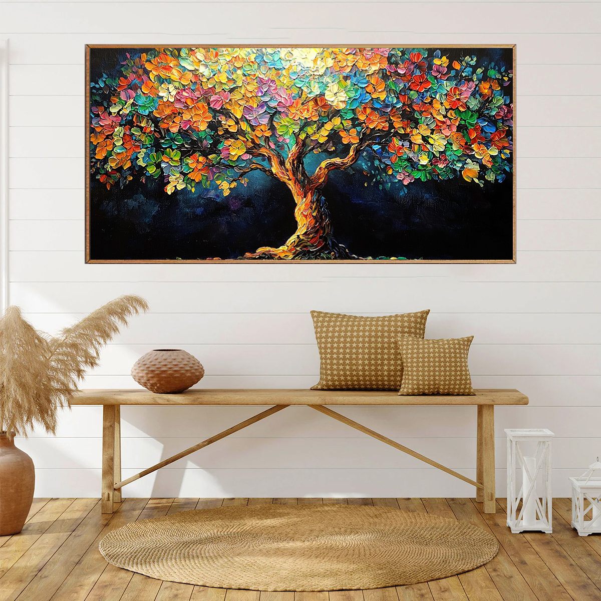 Colorful Tree of Life Canvas Art | Vibrant Rainbow Tree #AA 357