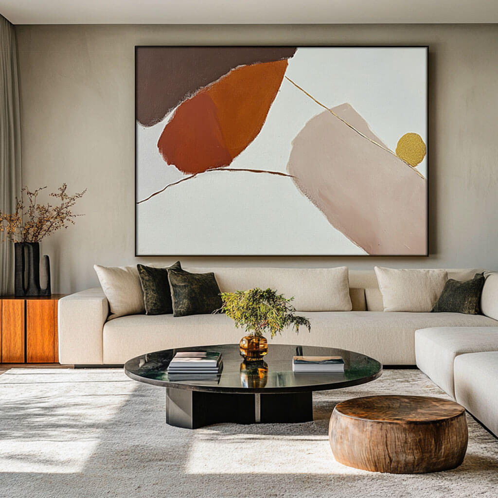 Minimalist Earth Tone Abstract Art | Modern Wall Decor #AA 151